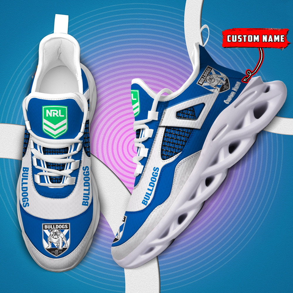 Custom Name Canterbury Bankstown Bulldogs NRL MAX SOUL SHOES DS001 - Famjoys Custom Name Canterbury Bankstown Bulldogs NRL MAX SOUL SHOES DS001 - Famjoys