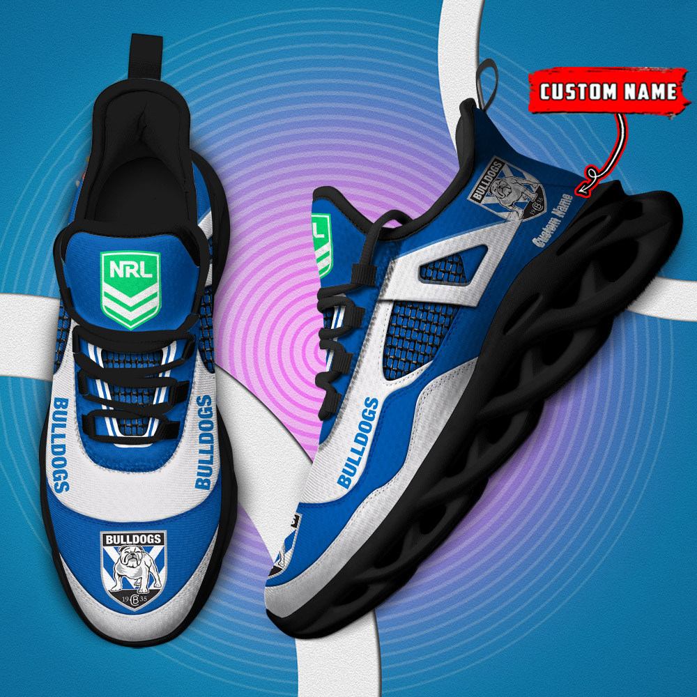 Custom Name Canterbury Bankstown Bulldogs NRL MAX SOUL SHOES DS001 - Famjoys Custom Name Canterbury Bankstown Bulldogs NRL MAX SOUL SHOES DS001 - Famjoys