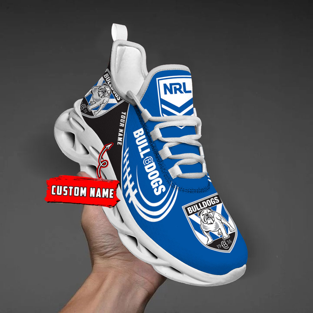 Custom Name Canterbury Bankstown Bulldogs PERSONALIZED MAX SOUL SHOES DS006 - Famjoys Custom Name Canterbury Bankstown Bulldogs PERSONALIZED MAX SOUL SHOES DS006 - Famjoys