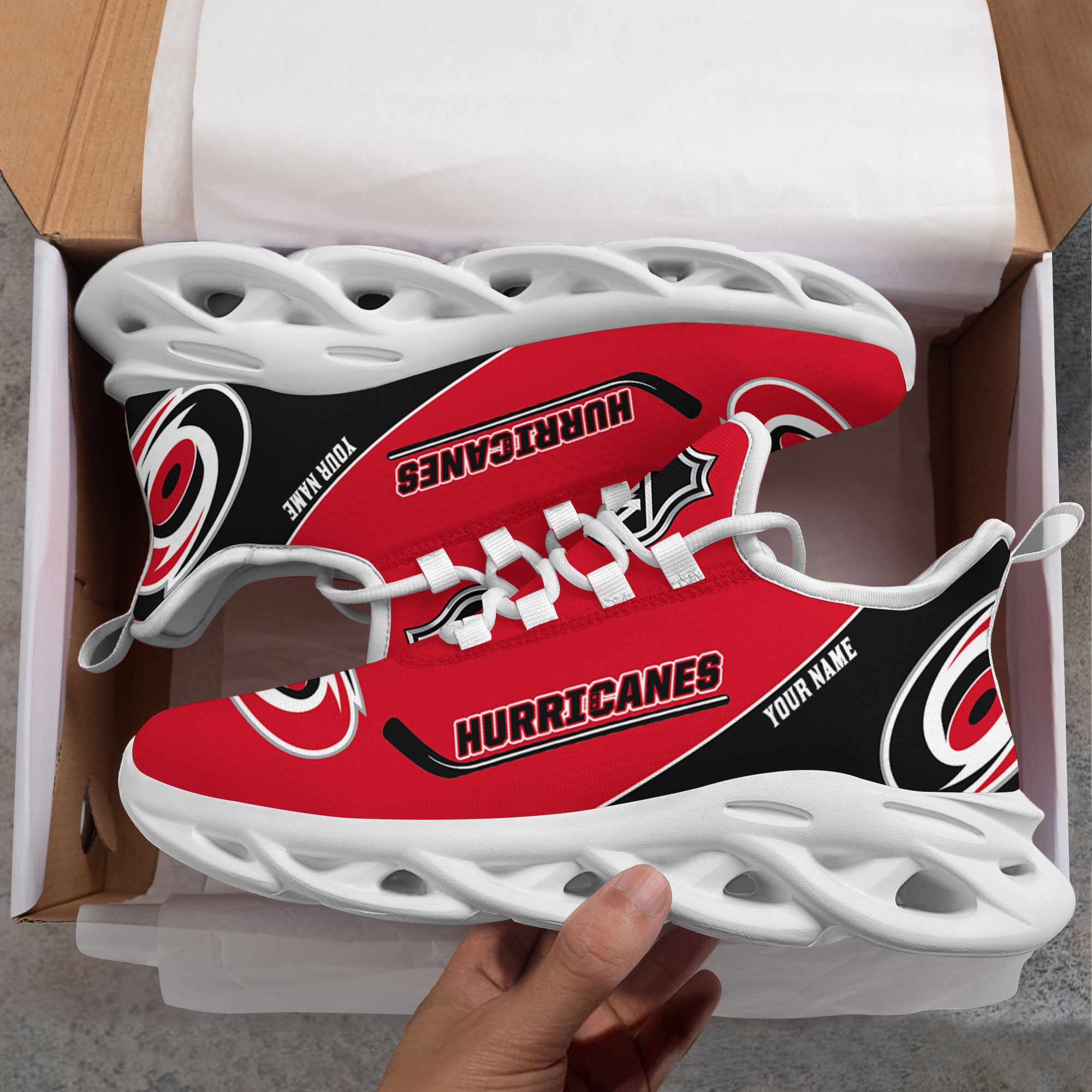 Custom Name Carolina Hurricanes PERSONALIZED MAX SOUL SHOES DS006 NEW 2022 M1 - Famjoys Custom Name Carolina Hurricanes PERSONALIZED MAX SOUL SHOES DS006 NEW 2022 M1 - Famjoys