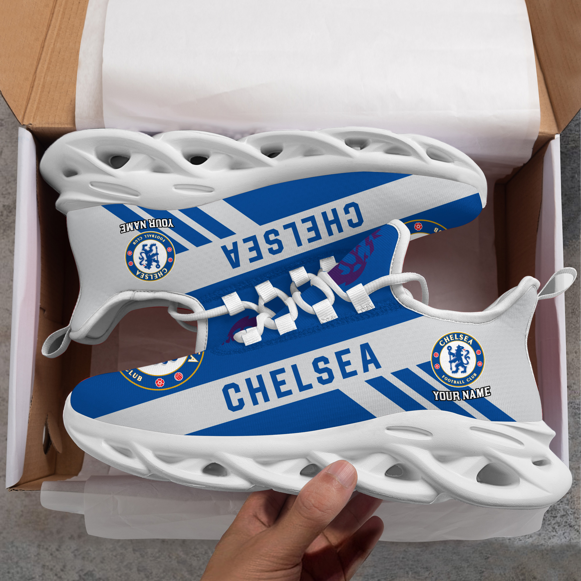 Custom Name Chelsea PERSONALIZED MAX SOUL SHOES DS006 EPL - Famjoys Custom Name Chelsea PERSONALIZED MAX SOUL SHOES DS006 EPL - Famjoys
