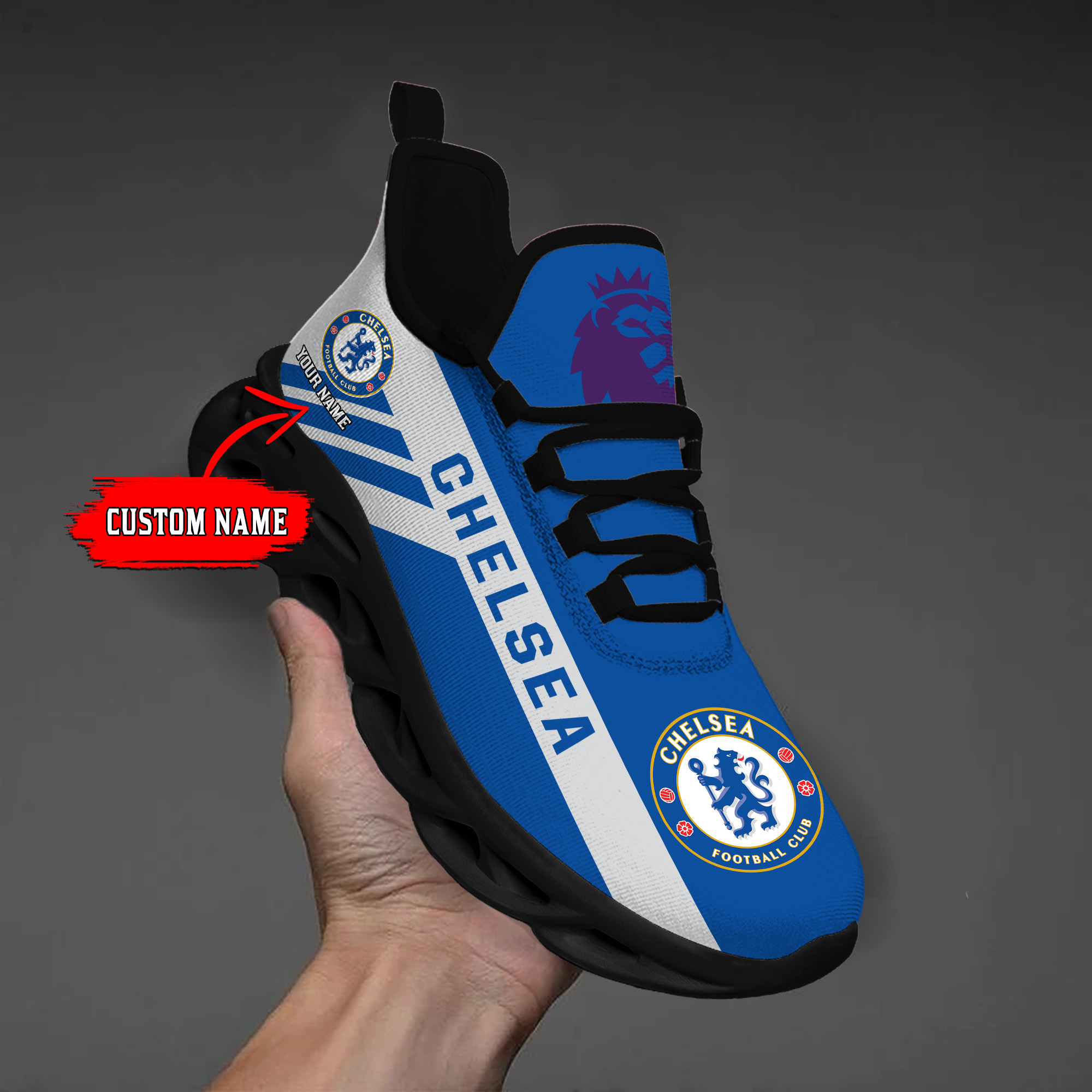 Custom Name Chelsea PERSONALIZED MAX SOUL SHOES DS006 EPL - Famjoys Custom Name Chelsea PERSONALIZED MAX SOUL SHOES DS006 EPL - Famjoys