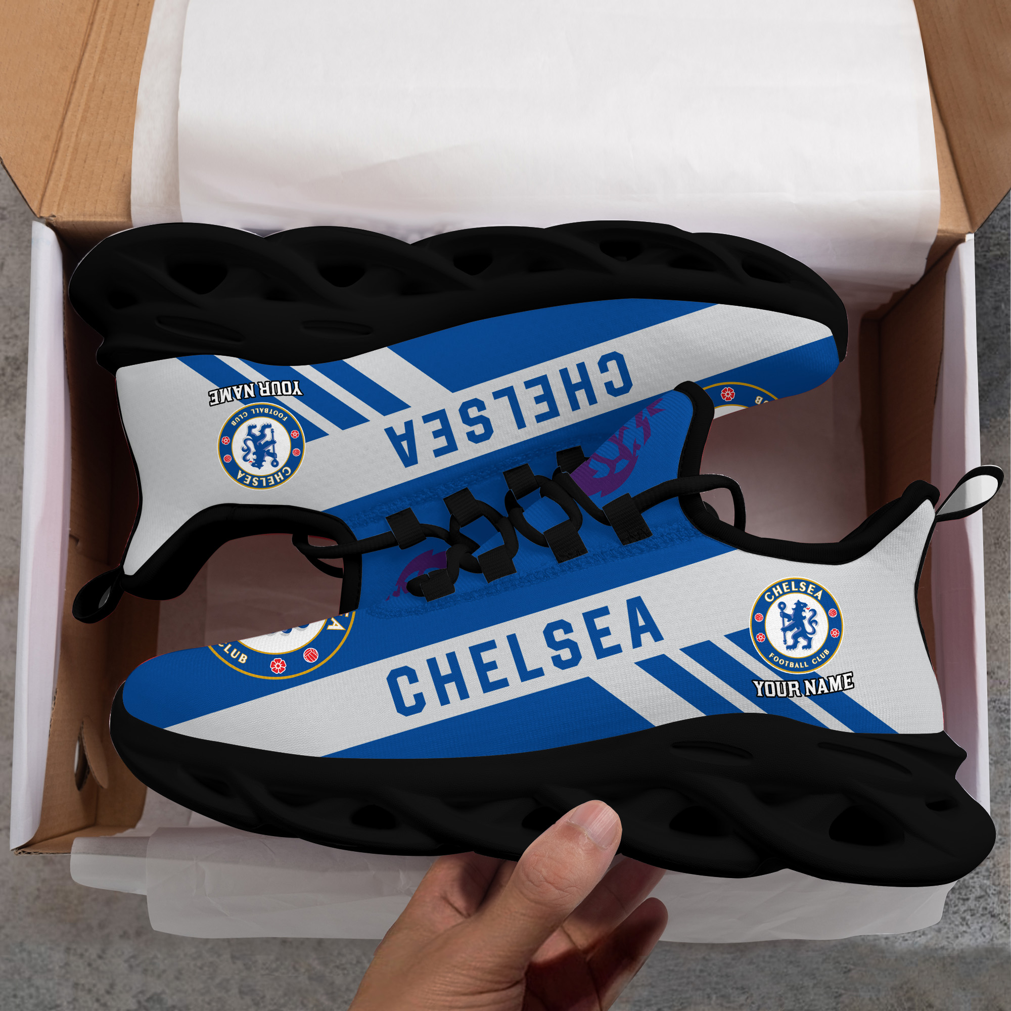 Custom Name Chelsea PERSONALIZED MAX SOUL SHOES DS006 EPL - Famjoys Custom Name Chelsea PERSONALIZED MAX SOUL SHOES DS006 EPL - Famjoys