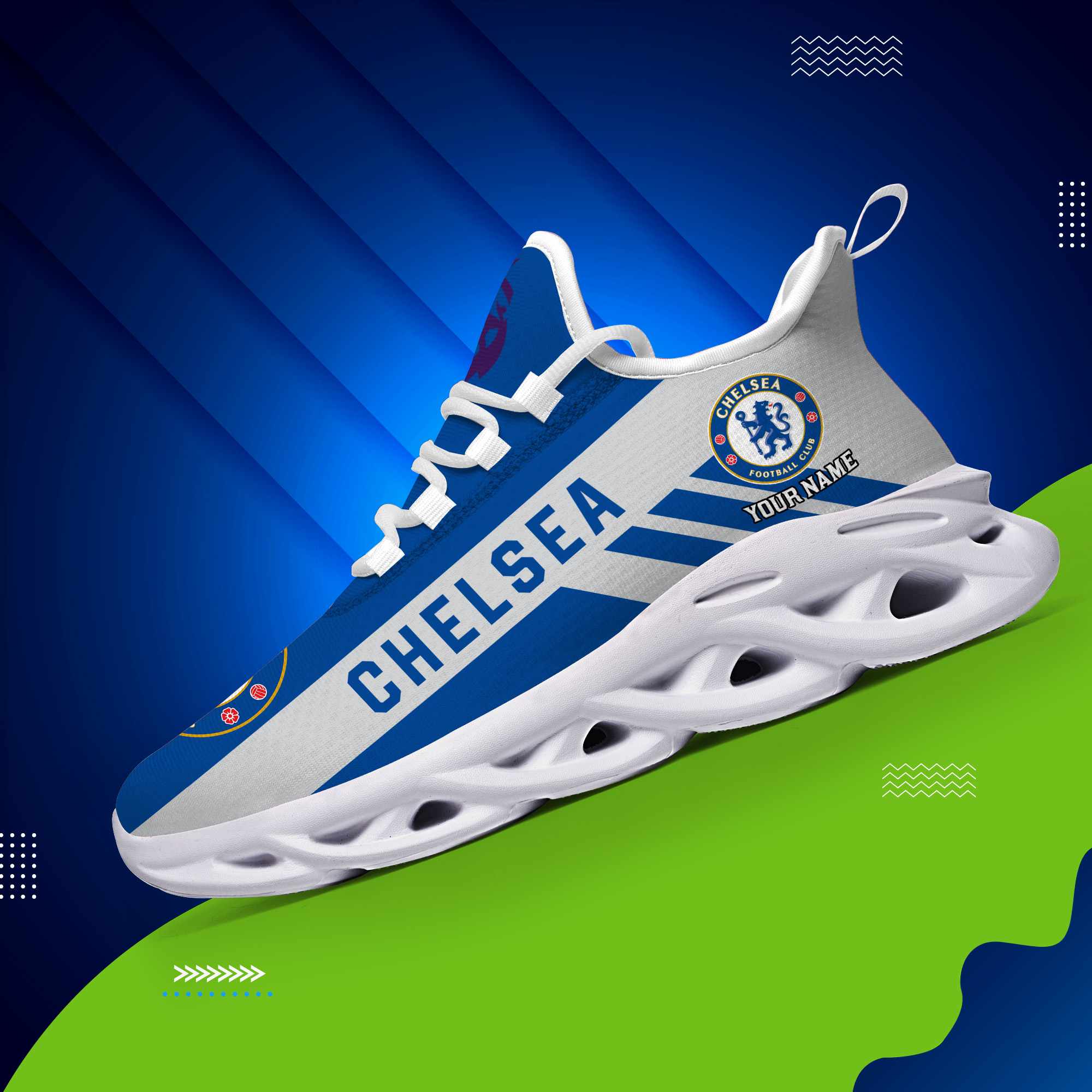 Custom Name Chelsea PERSONALIZED MAX SOUL SHOES DS006 EPL - Famjoys Custom Name Chelsea PERSONALIZED MAX SOUL SHOES DS006 EPL - Famjoys