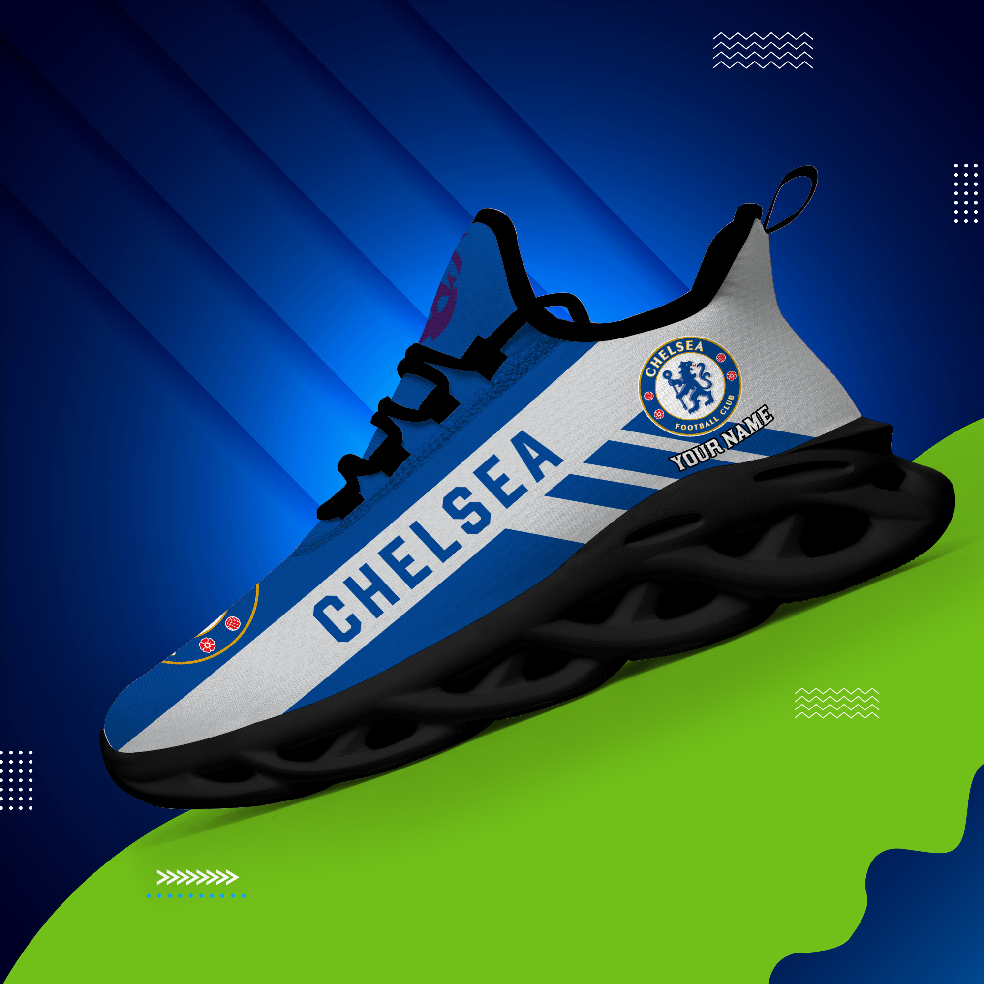 Custom Name Chelsea PERSONALIZED MAX SOUL SHOES DS006 EPL - Famjoys Custom Name Chelsea PERSONALIZED MAX SOUL SHOES DS006 EPL - Famjoys