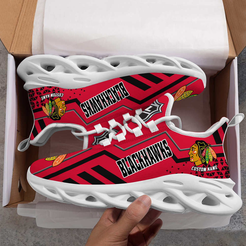 Custom Name Chicago Blackhawks PERSONALIZED MAX SOUL SHOES DS001 NEW 2022 - Famjoys Custom Name Chicago Blackhawks PERSONALIZED MAX SOUL SHOES DS001 NEW 2022 - Famjoys