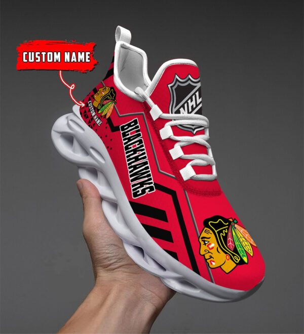 Custom Name Chicago Blackhawks PERSONALIZED MAX SOUL SHOES DS001 NEW 2022 - Famjoys Custom Name Chicago Blackhawks PERSONALIZED MAX SOUL SHOES DS001 NEW 2022 - Famjoys
