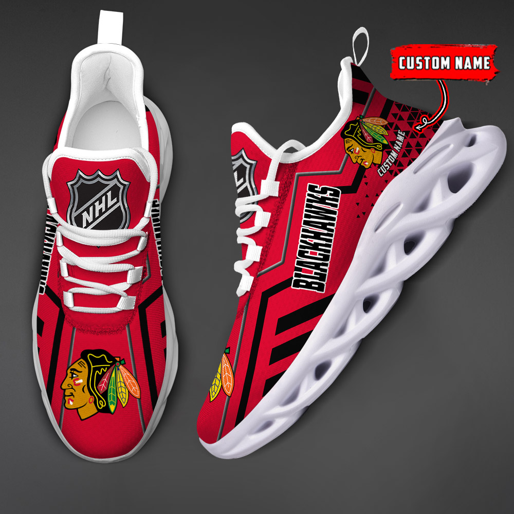 Custom Name Chicago Blackhawks PERSONALIZED MAX SOUL SHOES DS001 NEW 2022 - Famjoys Custom Name Chicago Blackhawks PERSONALIZED MAX SOUL SHOES DS001 NEW 2022 - Famjoys