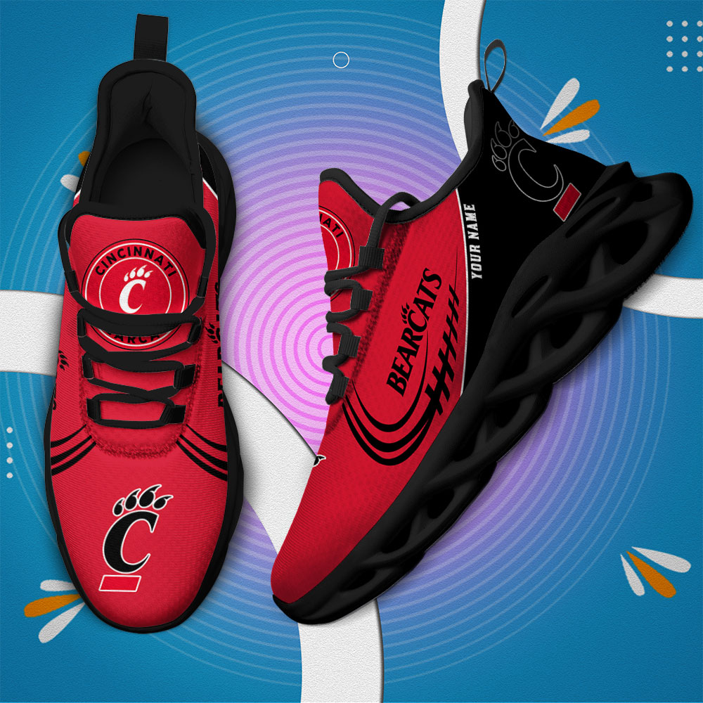 Custom Name Cincinnati Bearcats PERSONALIZED MAX SOUL SHOES DS006 - Famjoys Custom Name Cincinnati Bearcats PERSONALIZED MAX SOUL SHOES DS006 - Famjoys