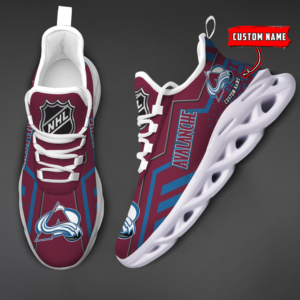 Custom Name Colorado Avalanche PERSONALIZED MAX SOUL SHOES DS001 NEW 2022 - Famjoys Custom Name Colorado Avalanche PERSONALIZED MAX SOUL SHOES DS001 NEW 2022 - Famjoys