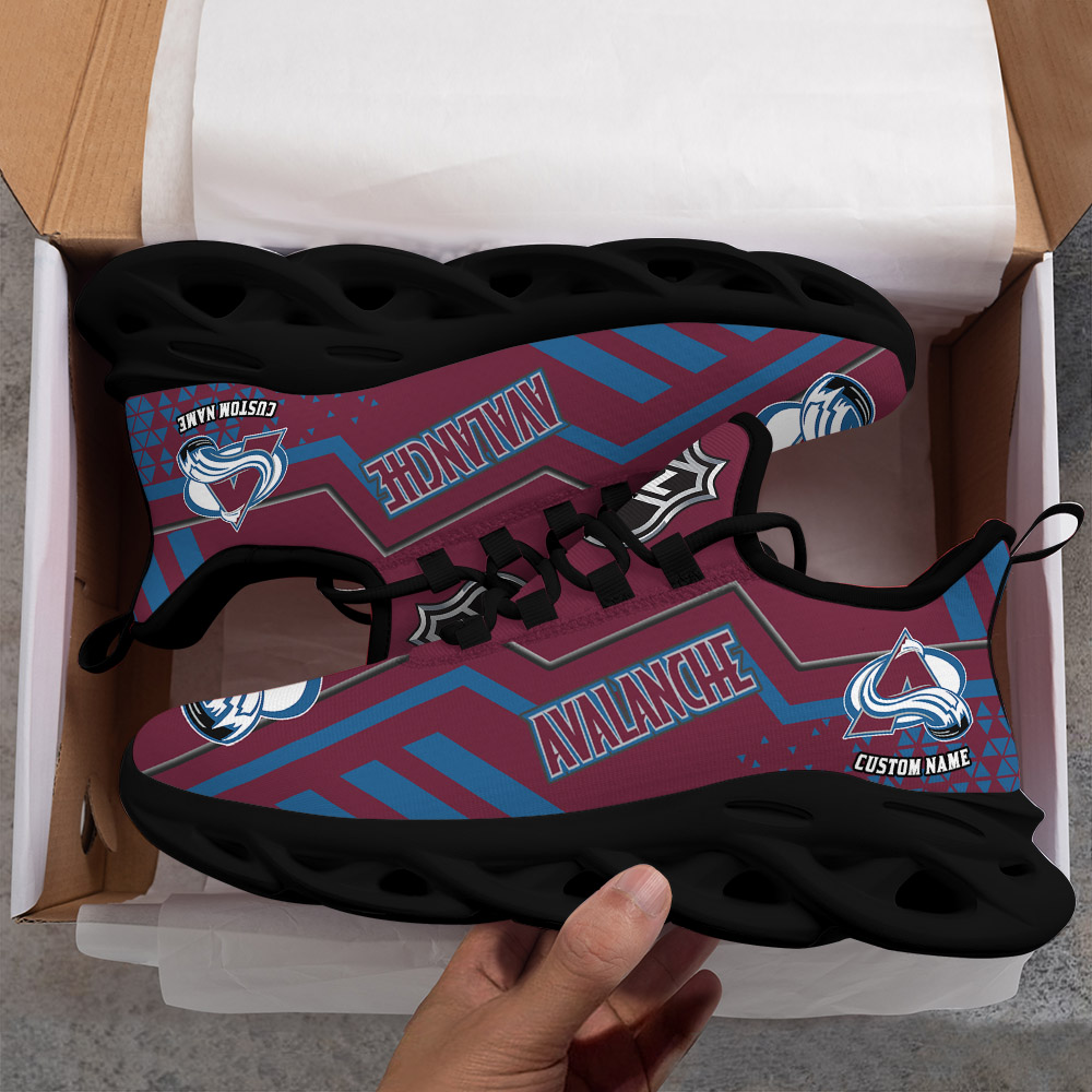 Custom Name Colorado Avalanche PERSONALIZED MAX SOUL SHOES DS001 NEW 2022 - Famjoys Custom Name Colorado Avalanche PERSONALIZED MAX SOUL SHOES DS001 NEW 2022 - Famjoys