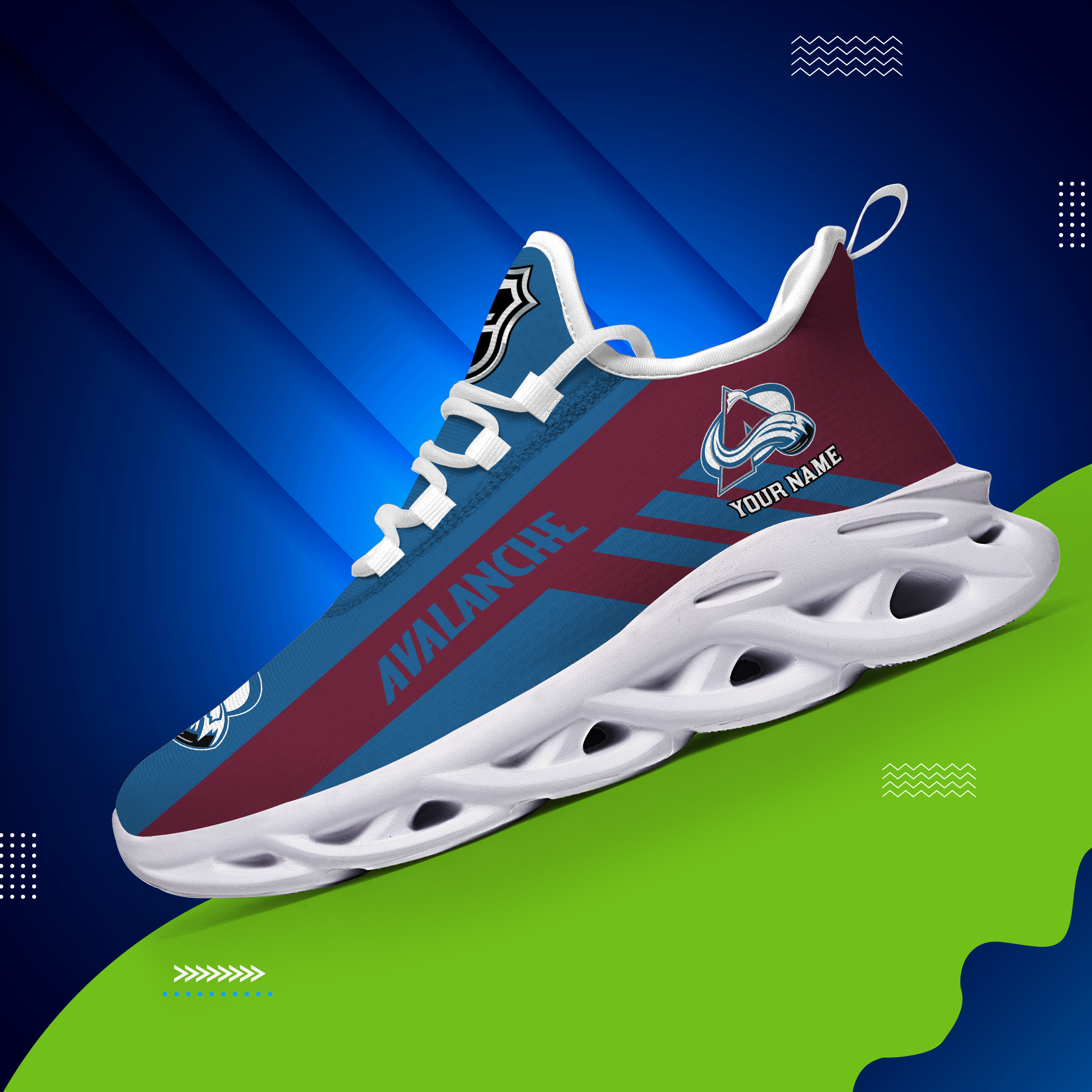 Custom Name Colorado Avalanche PERSONALIZED MAX SOUL SHOES DS004 - Famjoys Custom Name Colorado Avalanche PERSONALIZED MAX SOUL SHOES DS004 - Famjoys