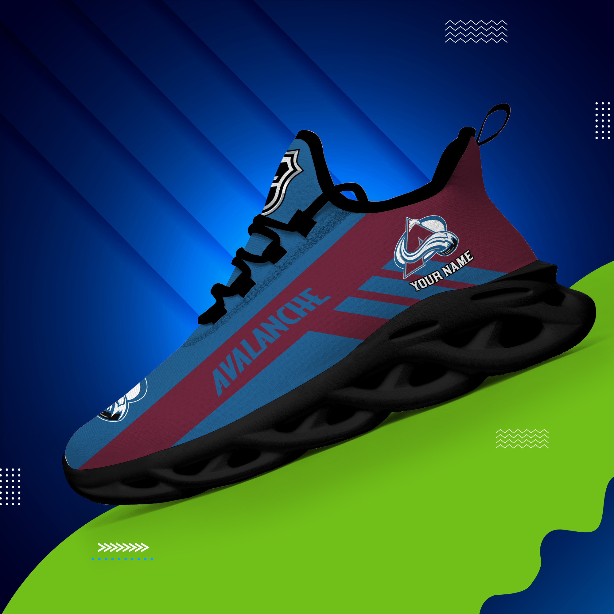 Custom Name Colorado Avalanche PERSONALIZED MAX SOUL SHOES DS004 - Famjoys Custom Name Colorado Avalanche PERSONALIZED MAX SOUL SHOES DS004 - Famjoys