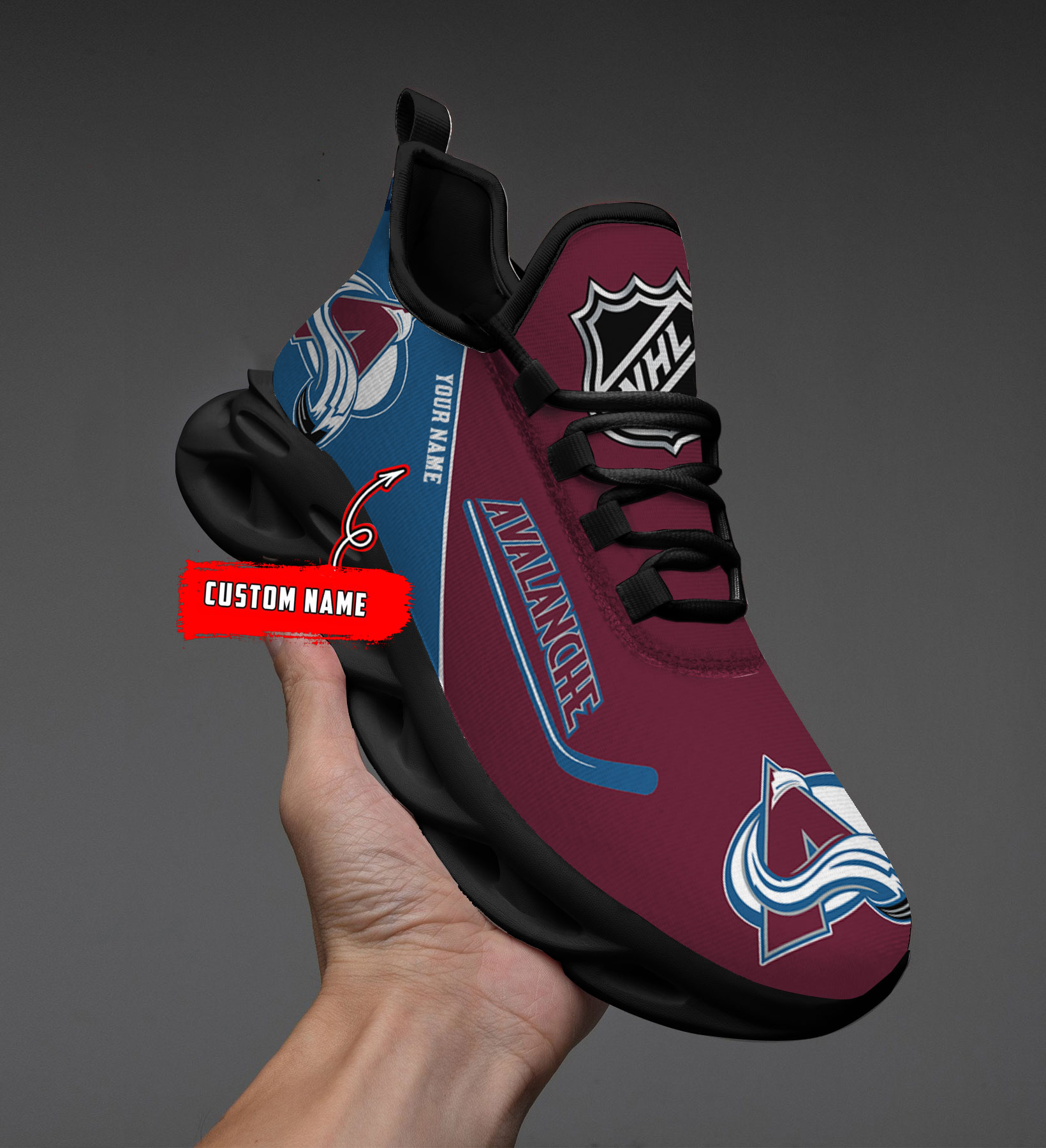 Custom Name Colorado Avalanche PERSONALIZED MAX SOUL SHOES DS006 NEW 2022 M1 - Famjoys Custom Name Colorado Avalanche PERSONALIZED MAX SOUL SHOES DS006 NEW 2022 M1 - Famjoys