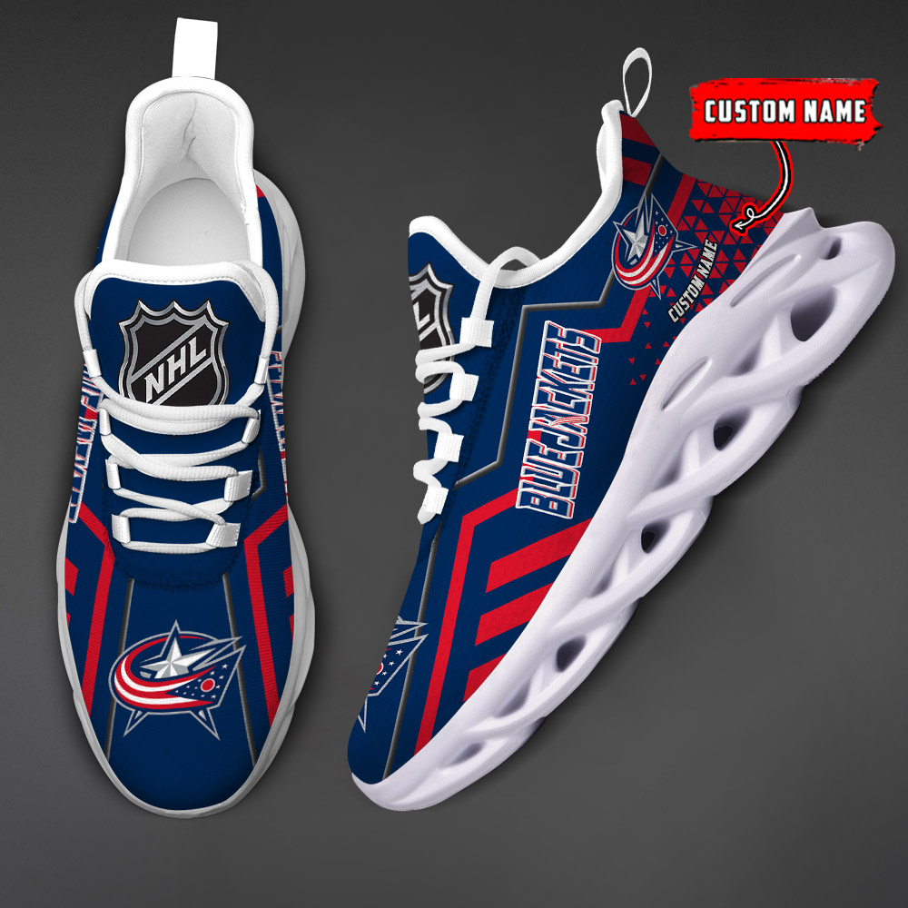 Custom Name Columbus Blue Jackets PERSONALIZED MAX SOUL SHOES DS001 NEW 2022 - Famjoys Custom Name Columbus Blue Jackets PERSONALIZED MAX SOUL SHOES DS001 NEW 2022 - Famjoys