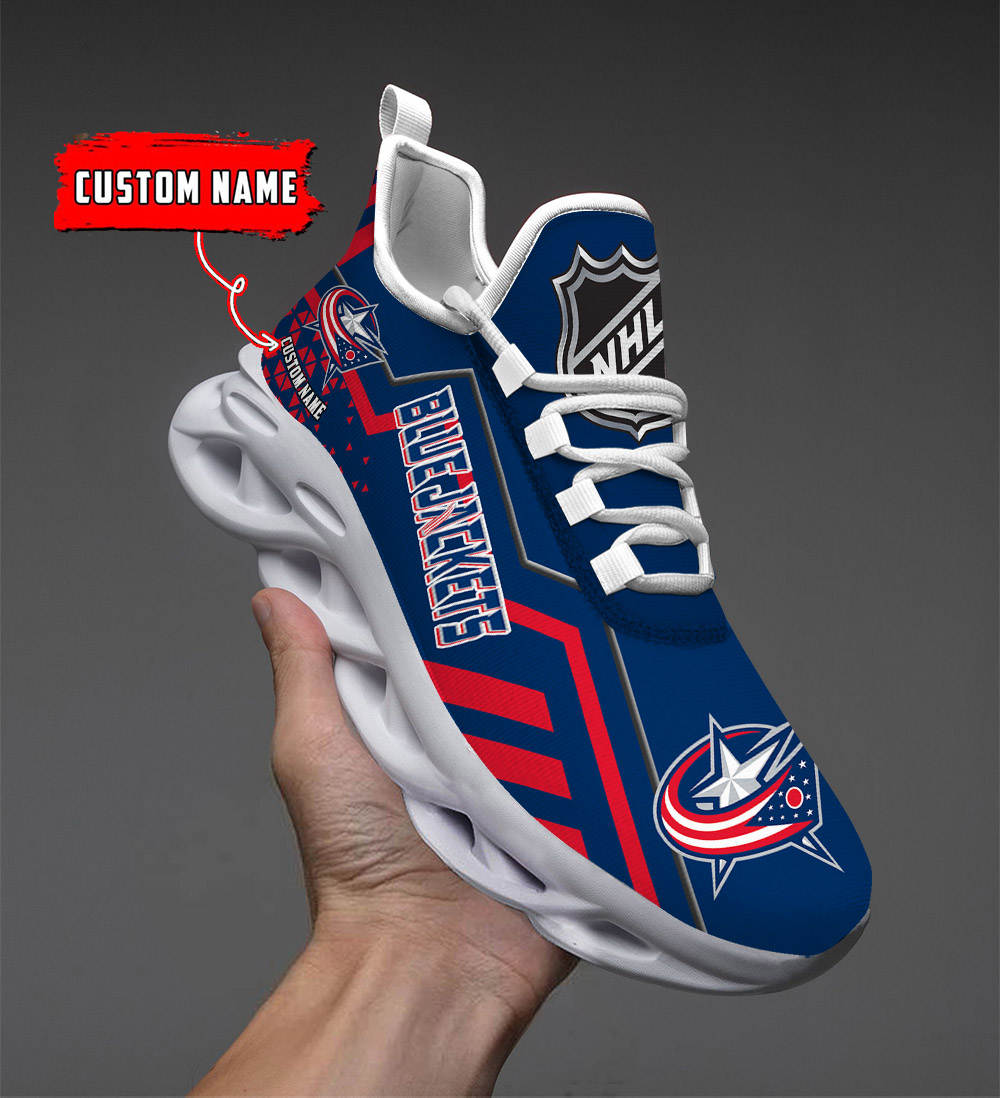 Custom Name Columbus Blue Jackets PERSONALIZED MAX SOUL SHOES DS001 NEW 2022 - Famjoys Custom Name Columbus Blue Jackets PERSONALIZED MAX SOUL SHOES DS001 NEW 2022 - Famjoys