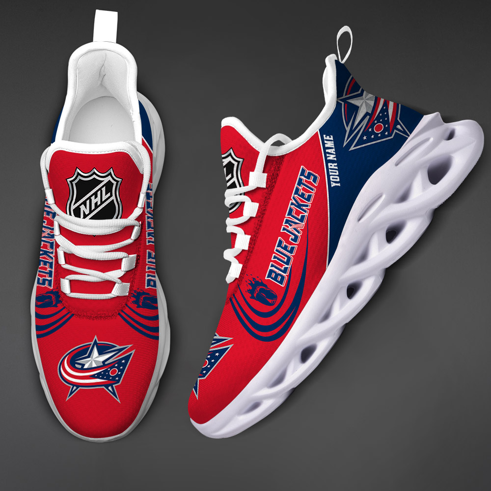 Custom Name Columbus Blue Jackets PERSONALIZED MAX SOUL SHOES DS006 - Famjoys Custom Name Columbus Blue Jackets PERSONALIZED MAX SOUL SHOES DS006 - Famjoys