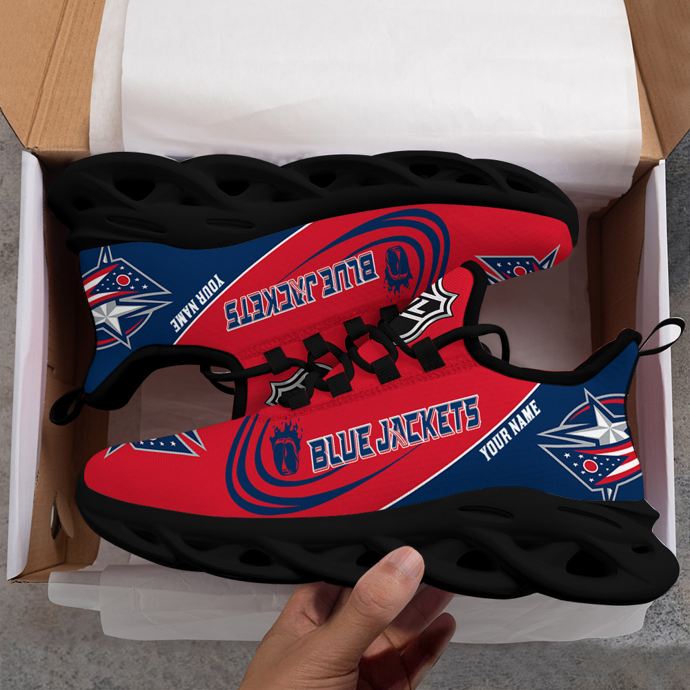 Custom Name Columbus Blue Jackets PERSONALIZED MAX SOUL SHOES DS006 - Famjoys Custom Name Columbus Blue Jackets PERSONALIZED MAX SOUL SHOES DS006 - Famjoys