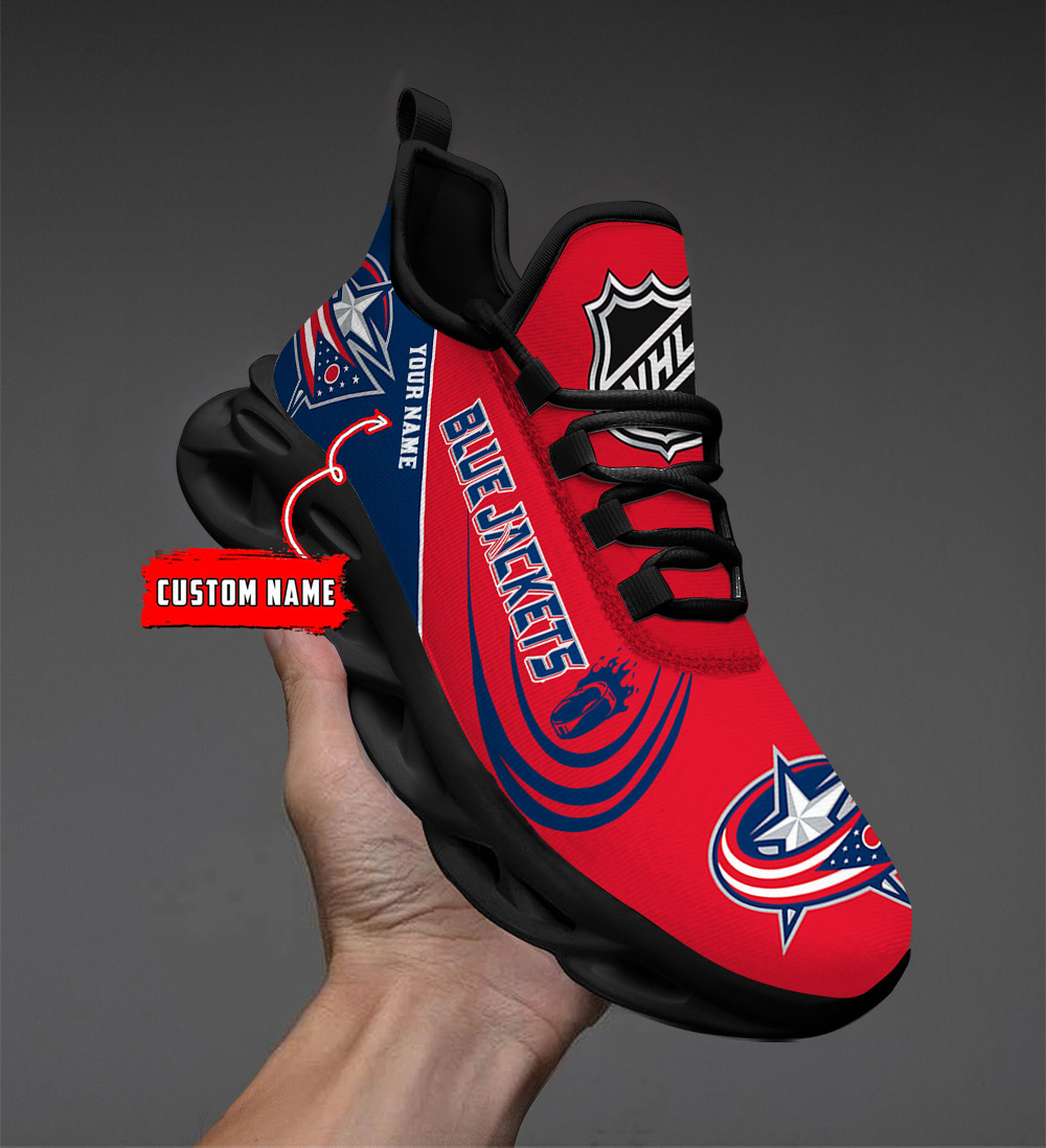 Custom Name Columbus Blue Jackets PERSONALIZED MAX SOUL SHOES DS006 - Famjoys Custom Name Columbus Blue Jackets PERSONALIZED MAX SOUL SHOES DS006 - Famjoys