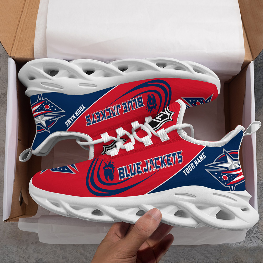 Custom Name Columbus Blue Jackets PERSONALIZED MAX SOUL SHOES DS006 - Famjoys Custom Name Columbus Blue Jackets PERSONALIZED MAX SOUL SHOES DS006 - Famjoys