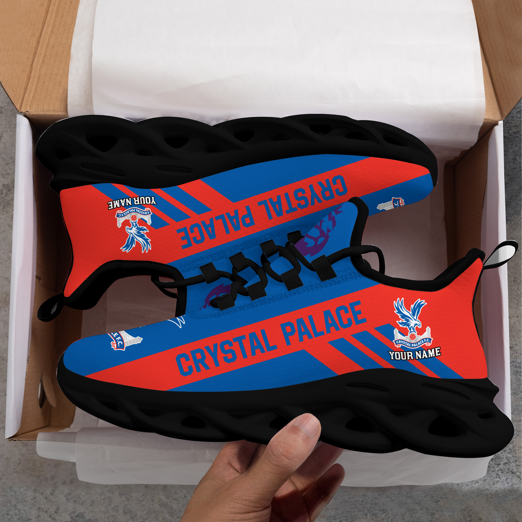 Custom Name Crystal Palace PERSONALIZED MAX SOUL SHOES DS006 EPL - Famjoys Custom Name Crystal Palace PERSONALIZED MAX SOUL SHOES DS006 EPL - Famjoys