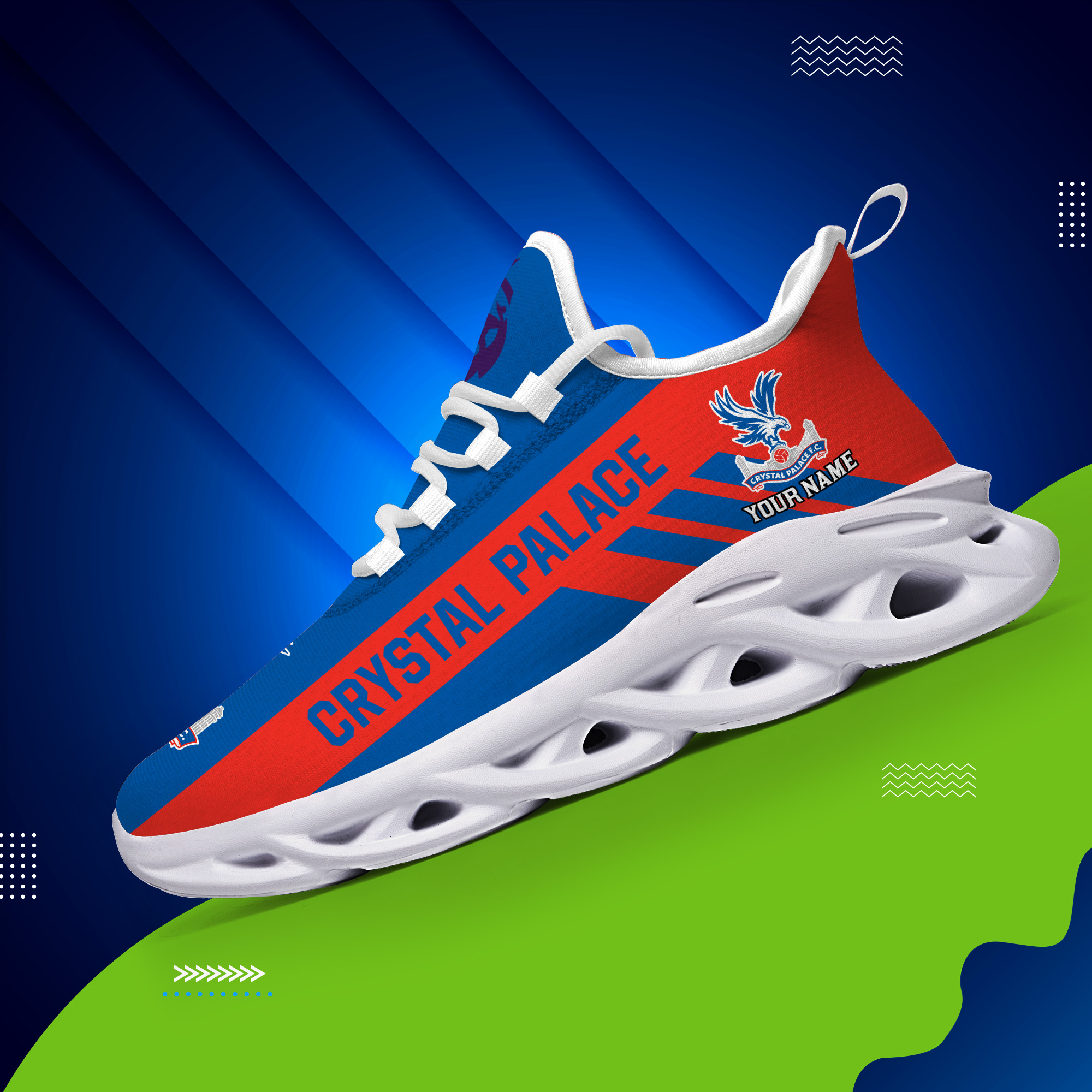 Custom Name Crystal Palace PERSONALIZED MAX SOUL SHOES DS006 EPL - Famjoys Custom Name Crystal Palace PERSONALIZED MAX SOUL SHOES DS006 EPL - Famjoys