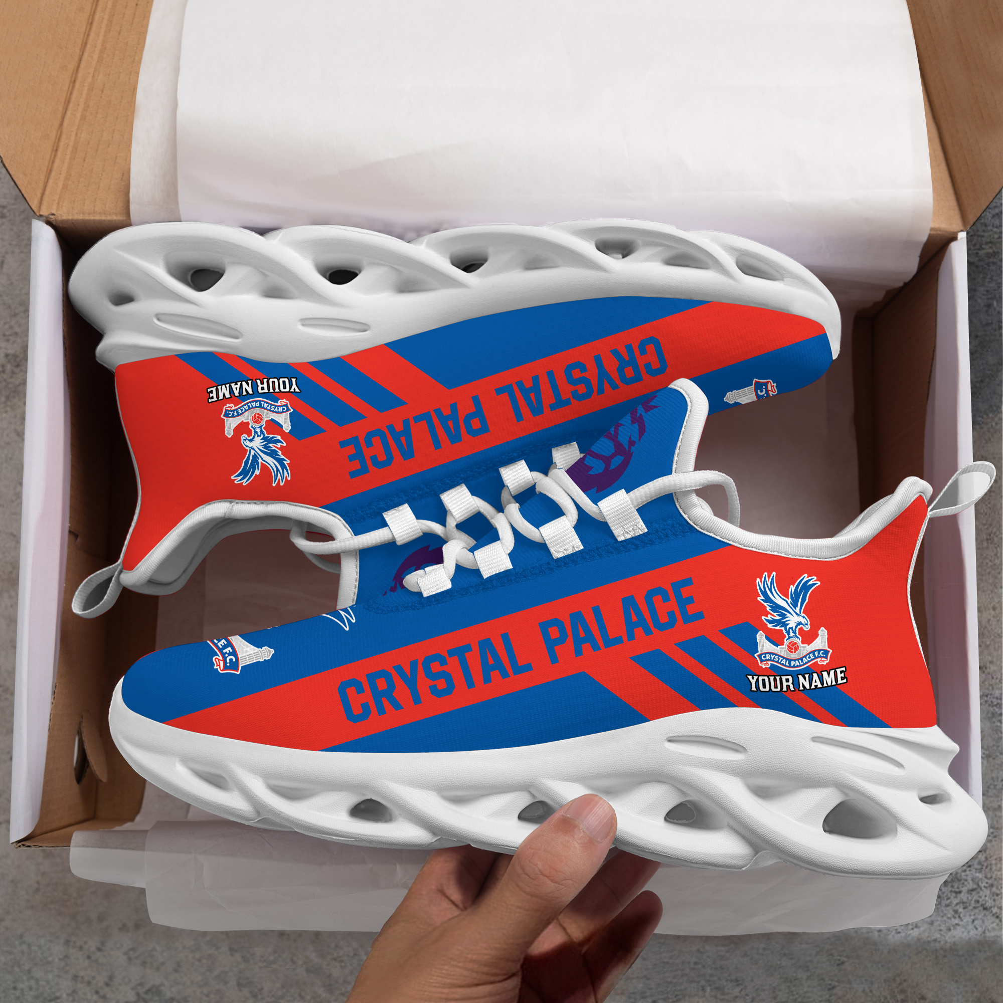 Custom Name Crystal Palace PERSONALIZED MAX SOUL SHOES DS006 EPL - Famjoys Custom Name Crystal Palace PERSONALIZED MAX SOUL SHOES DS006 EPL - Famjoys