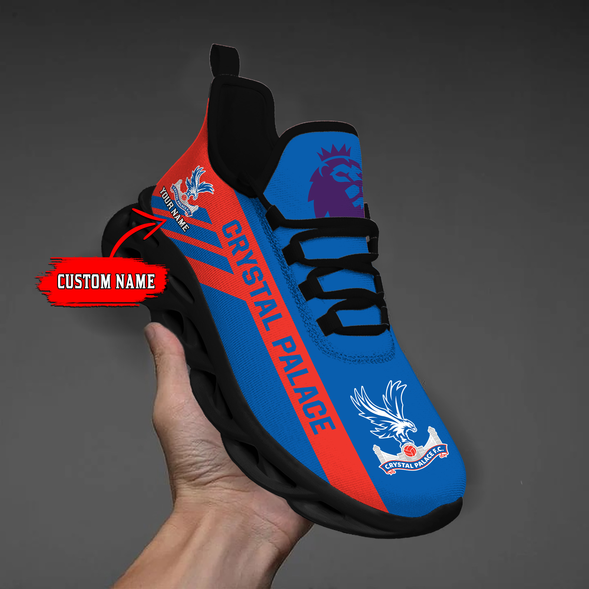 Custom Name Crystal Palace PERSONALIZED MAX SOUL SHOES DS006 EPL - Famjoys Custom Name Crystal Palace PERSONALIZED MAX SOUL SHOES DS006 EPL - Famjoys