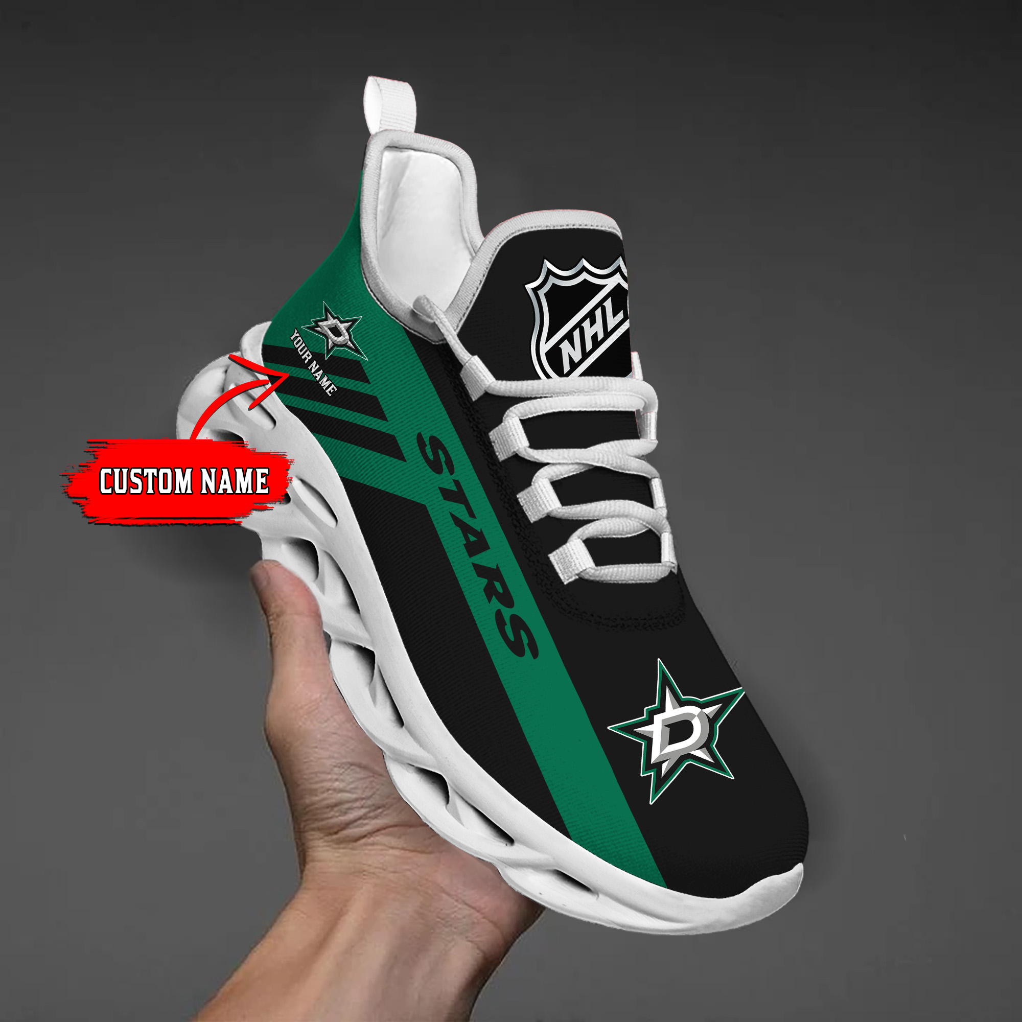 Custom Name Dallas Stars PERSONALIZED MAX SOUL SHOES DS004 - Famjoys Custom Name Dallas Stars PERSONALIZED MAX SOUL SHOES DS004 - Famjoys