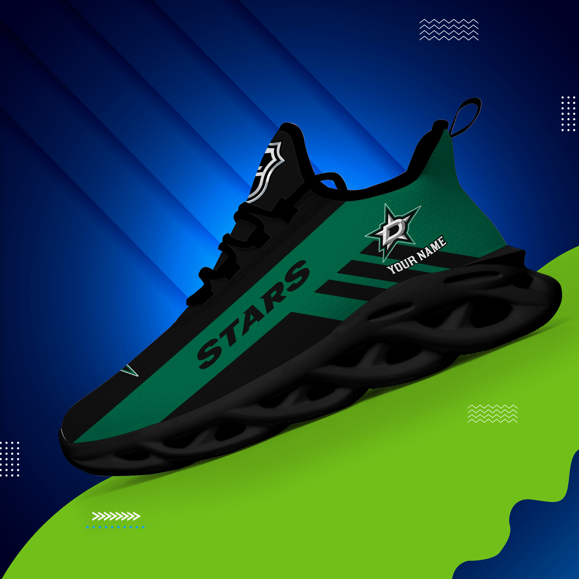 Custom Name Dallas Stars PERSONALIZED MAX SOUL SHOES DS004 - Famjoys Custom Name Dallas Stars PERSONALIZED MAX SOUL SHOES DS004 - Famjoys