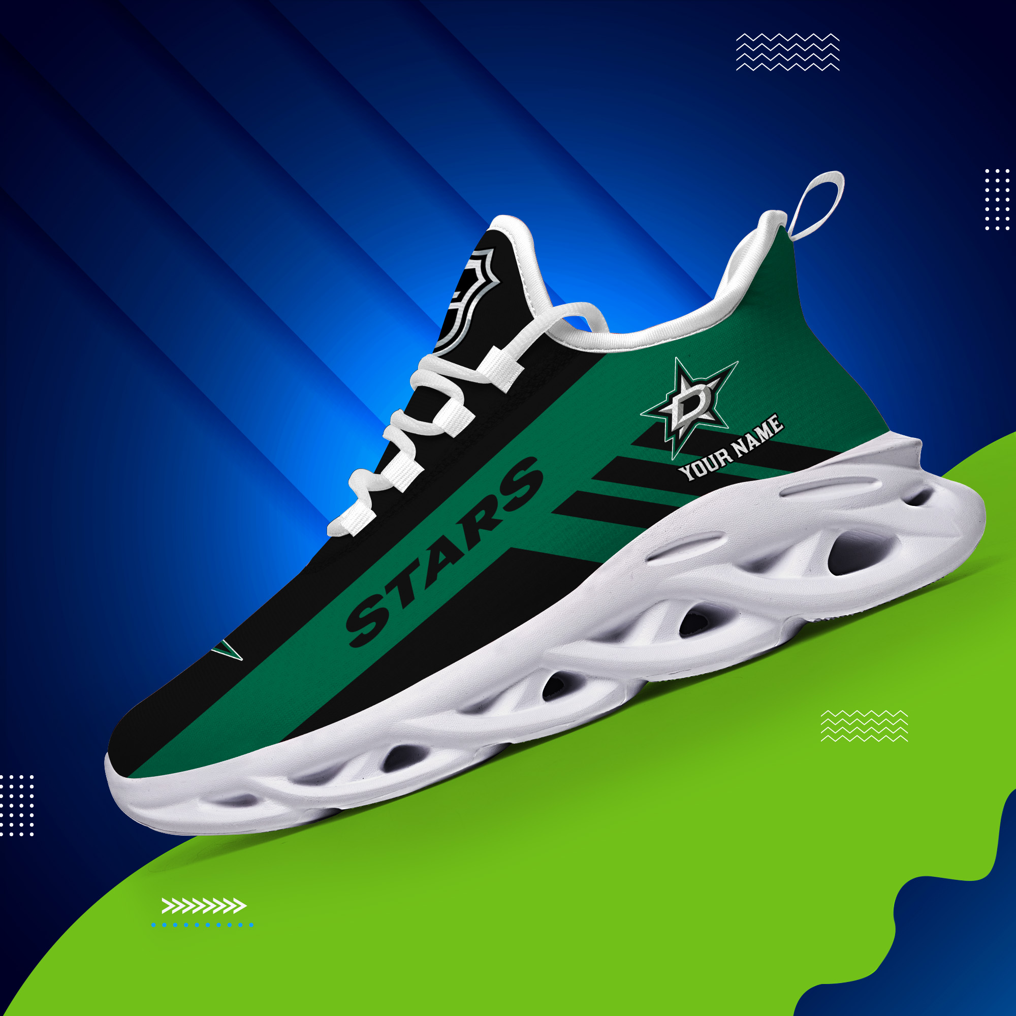 Custom Name Dallas Stars PERSONALIZED MAX SOUL SHOES DS004 - Famjoys Custom Name Dallas Stars PERSONALIZED MAX SOUL SHOES DS004 - Famjoys