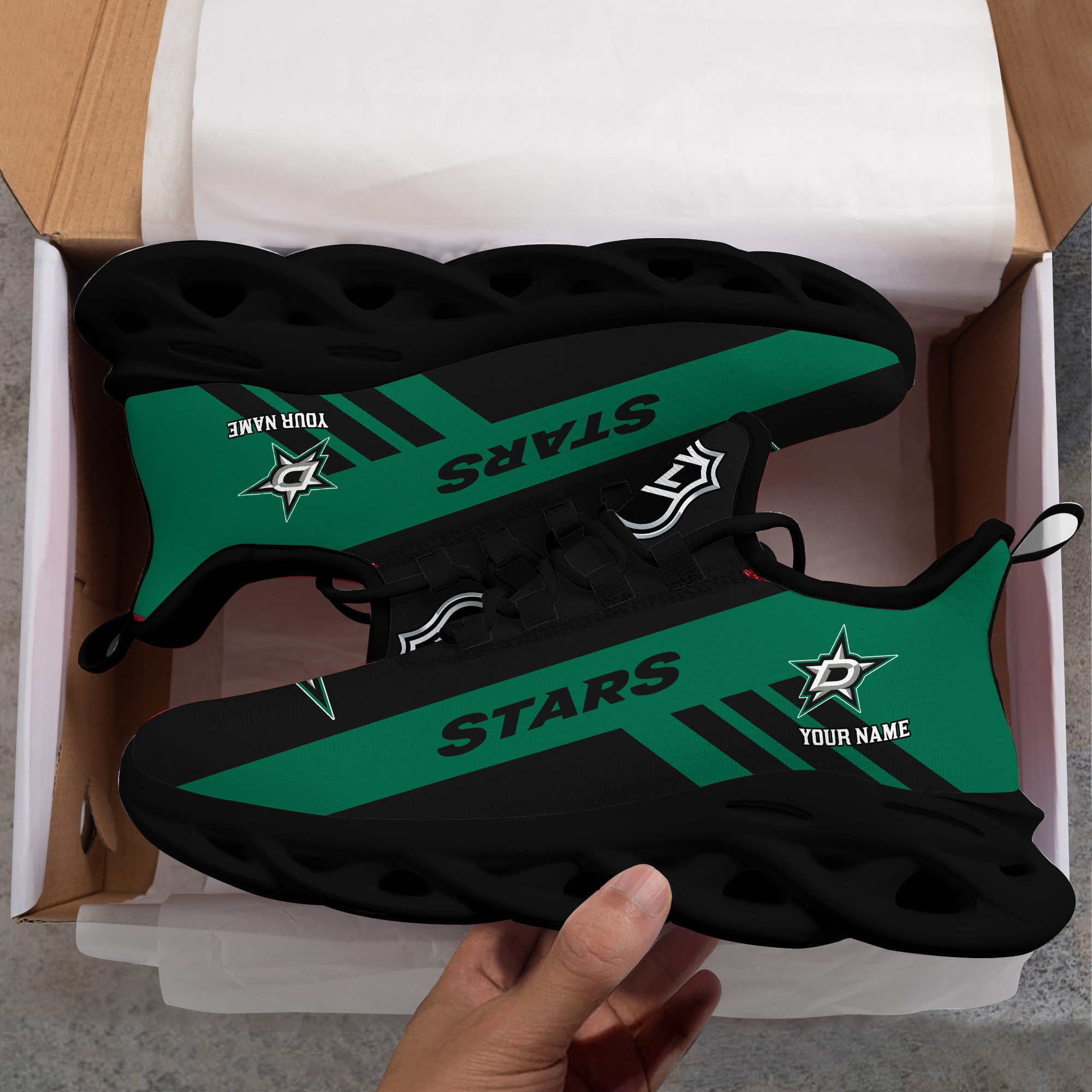 Custom Name Dallas Stars PERSONALIZED MAX SOUL SHOES DS004 - Famjoys Custom Name Dallas Stars PERSONALIZED MAX SOUL SHOES DS004 - Famjoys