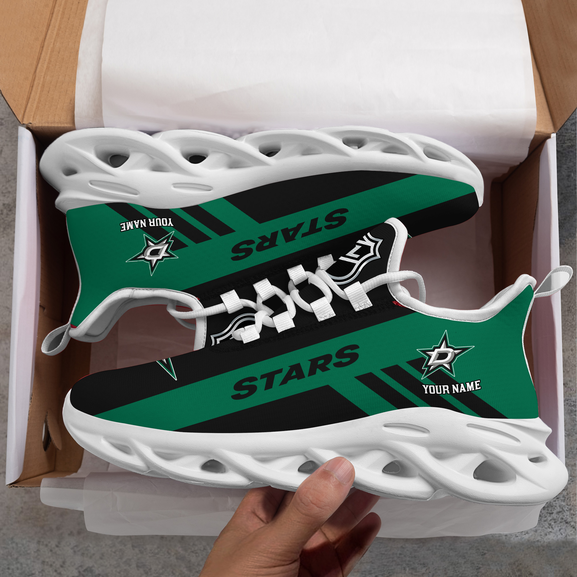 Custom Name Dallas Stars PERSONALIZED MAX SOUL SHOES DS004 - Famjoys Custom Name Dallas Stars PERSONALIZED MAX SOUL SHOES DS004 - Famjoys