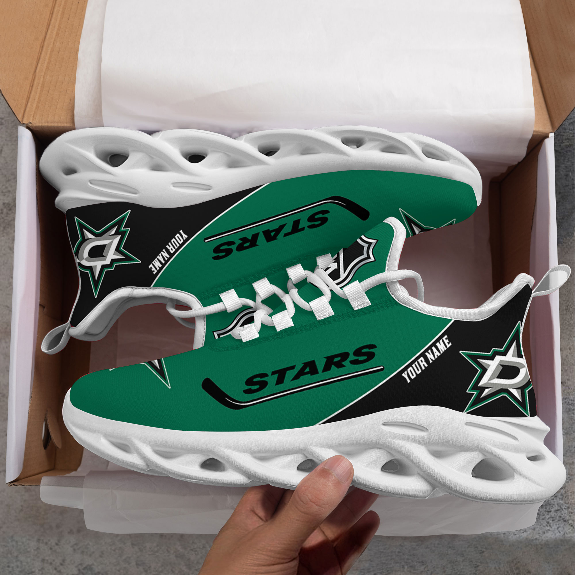 Custom Name Dallas Stars PERSONALIZED MAX SOUL SHOES DS006 NEW 2022 M1 - Famjoys Custom Name Dallas Stars PERSONALIZED MAX SOUL SHOES DS006 NEW 2022 M1 - Famjoys