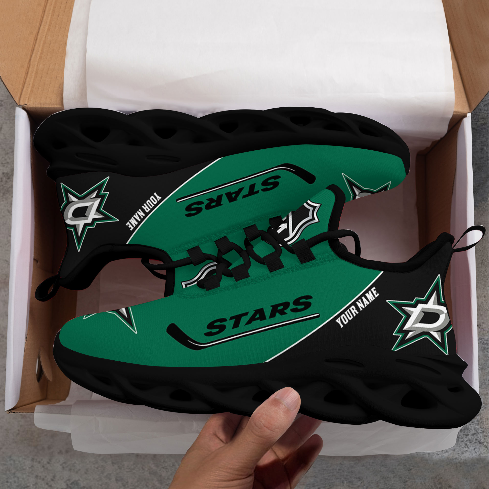 Custom Name Dallas Stars PERSONALIZED MAX SOUL SHOES DS006 NEW 2022 M1 - Famjoys Custom Name Dallas Stars PERSONALIZED MAX SOUL SHOES DS006 NEW 2022 M1 - Famjoys