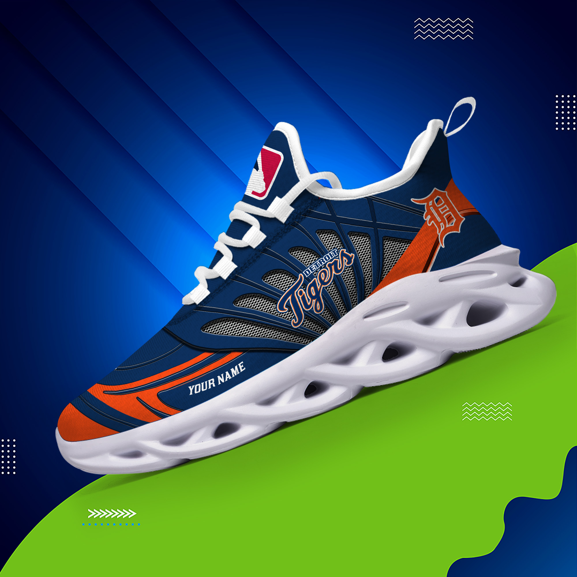 Custom Name Detroit Tigers PERSONALIZED MAX SOUL SHOES DS005 - Famjoys Custom Name Detroit Tigers PERSONALIZED MAX SOUL SHOES DS005 - Famjoys