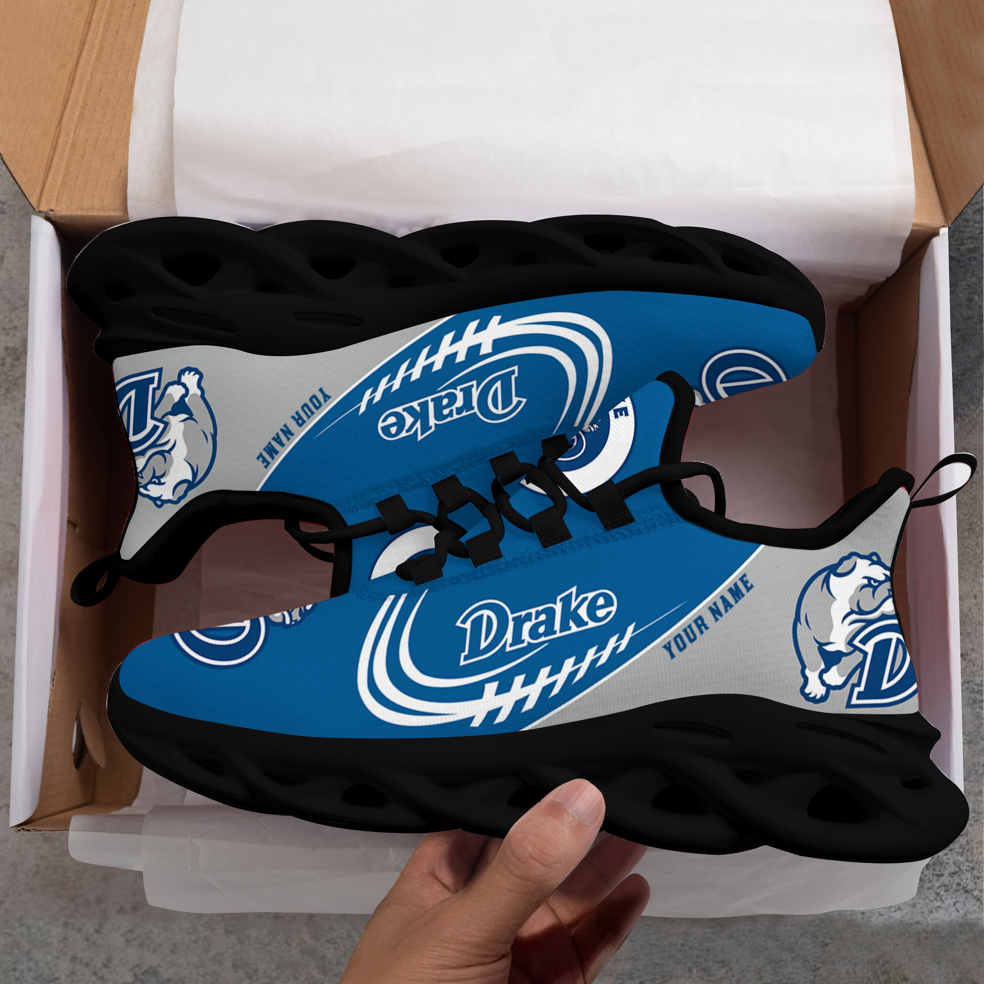 Custom Name Drake Bulldogs PERSONALIZED MAX SOUL SHOES DS006 - Famjoys Custom Name Drake Bulldogs PERSONALIZED MAX SOUL SHOES DS006 - Famjoys