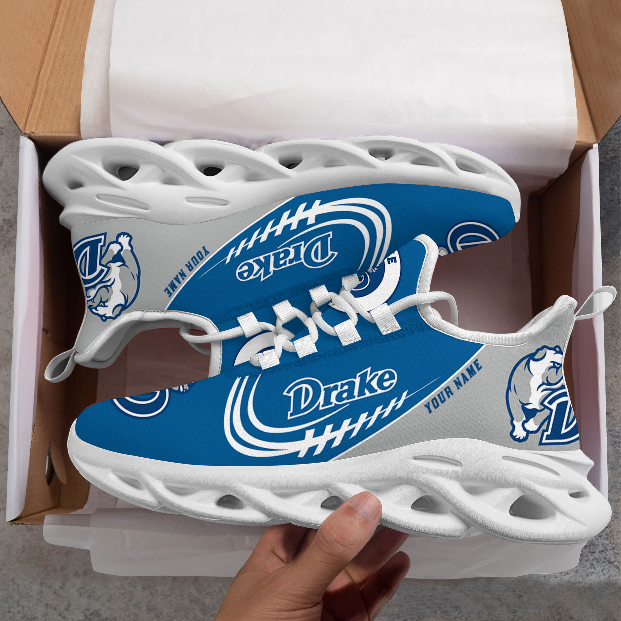 Custom Name Drake Bulldogs PERSONALIZED MAX SOUL SHOES DS006 - Famjoys Custom Name Drake Bulldogs PERSONALIZED MAX SOUL SHOES DS006 - Famjoys