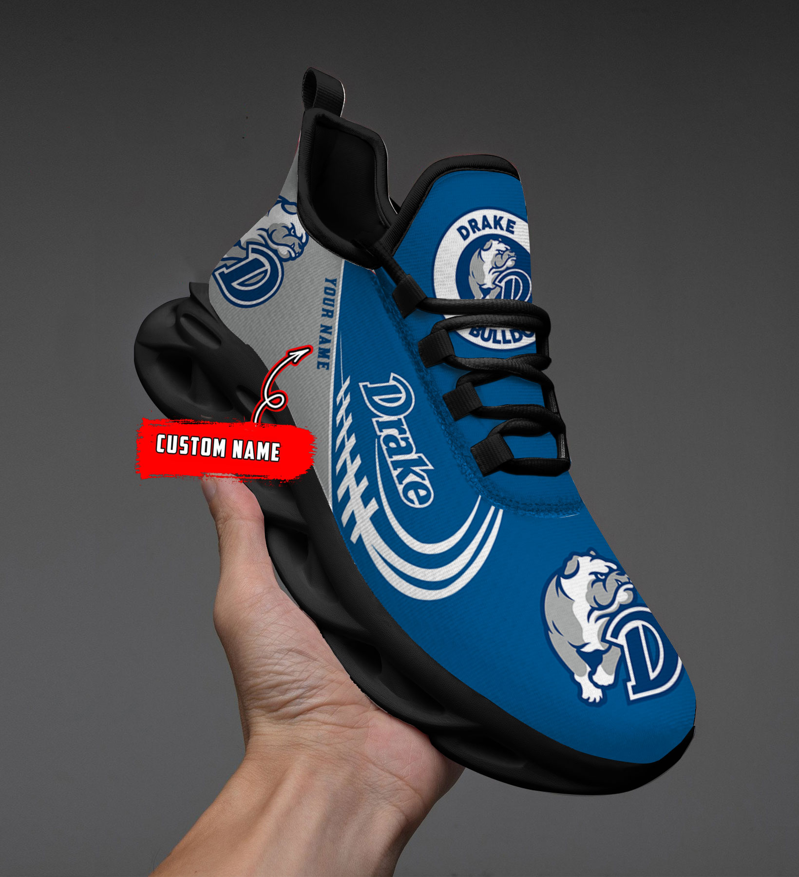 Custom Name Drake Bulldogs PERSONALIZED MAX SOUL SHOES DS006 - Famjoys Custom Name Drake Bulldogs PERSONALIZED MAX SOUL SHOES DS006 - Famjoys