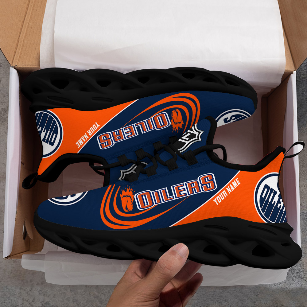 Custom Name Edmonton Oilers PERSONALIZED MAX SOUL SHOES DS006 - Famjoys Custom Name Edmonton Oilers PERSONALIZED MAX SOUL SHOES DS006 - Famjoys