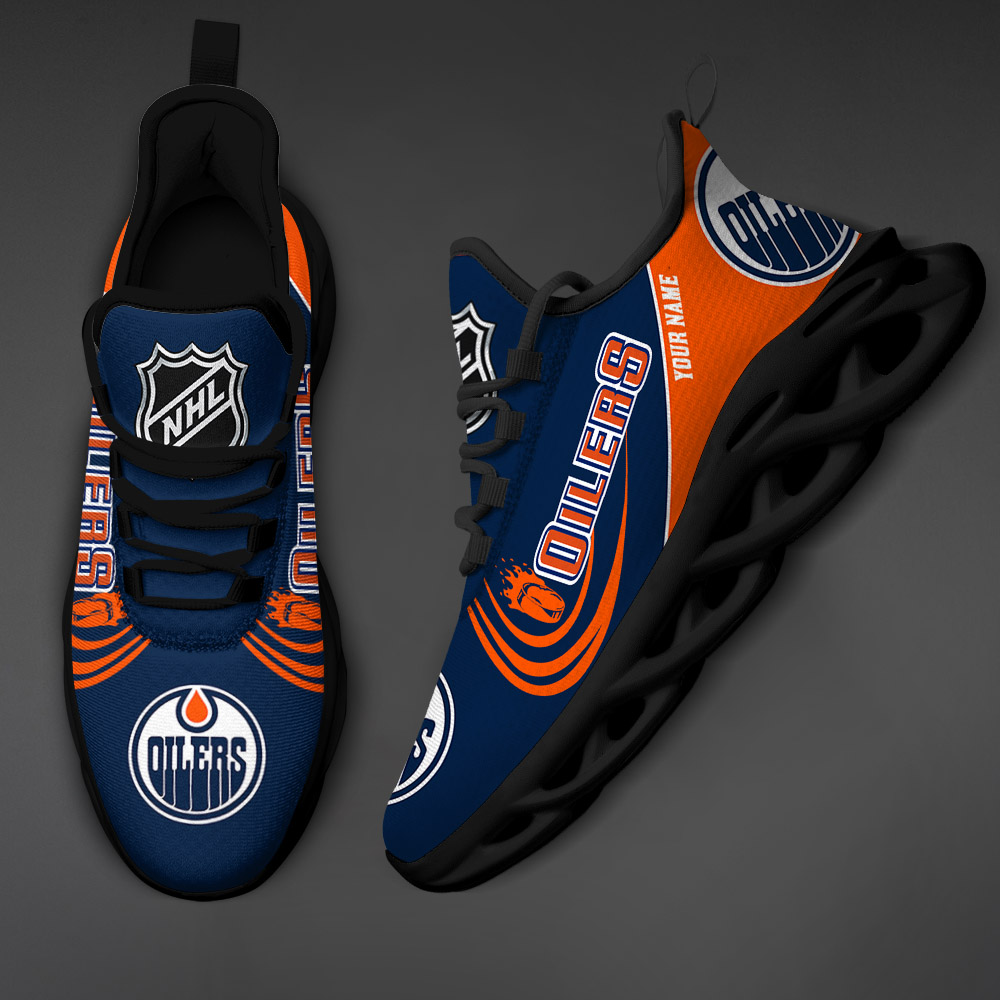 Custom Name Edmonton Oilers PERSONALIZED MAX SOUL SHOES DS006 - Famjoys Custom Name Edmonton Oilers PERSONALIZED MAX SOUL SHOES DS006 - Famjoys