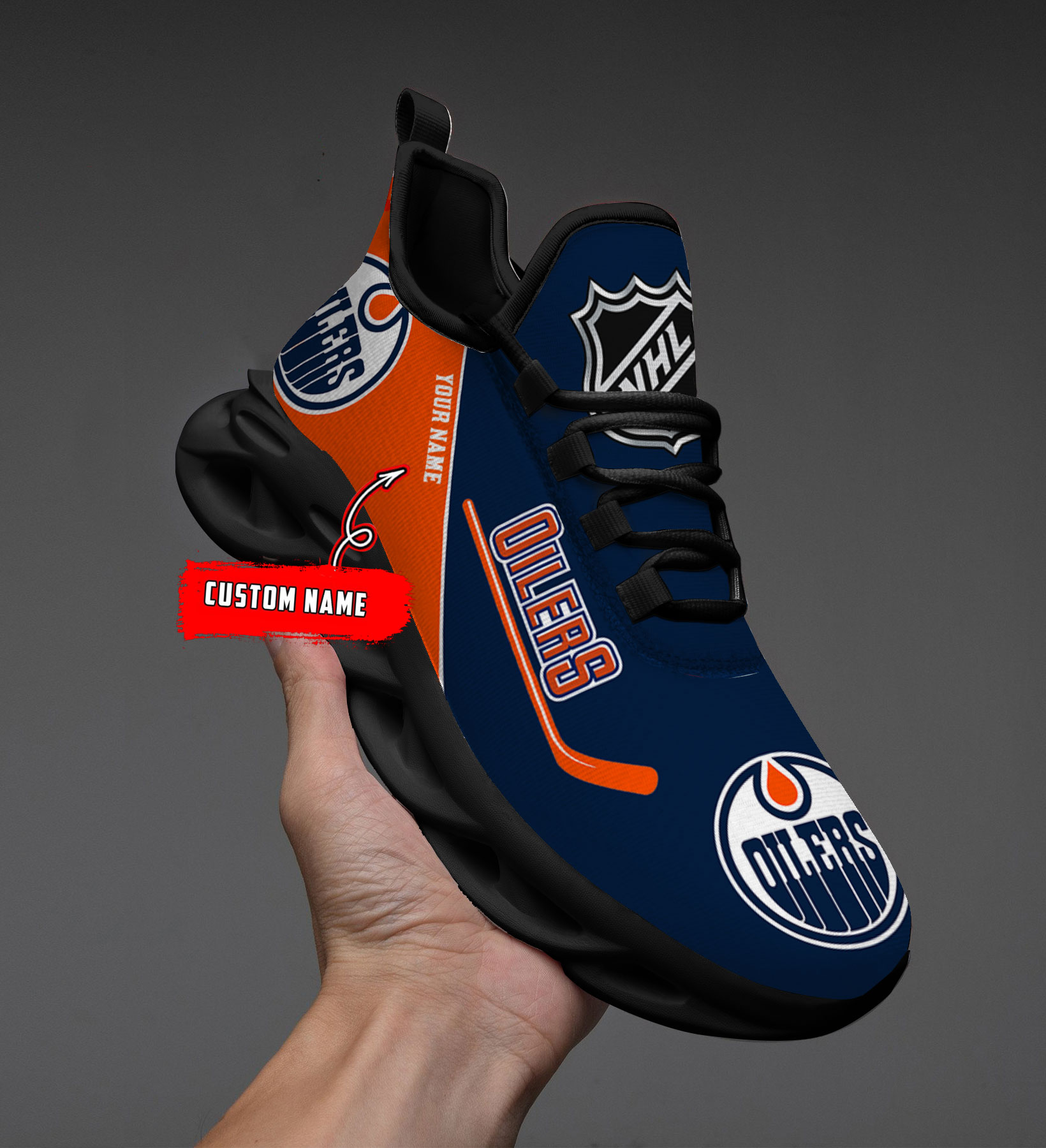 Custom Name Edmonton Oilers PERSONALIZED MAX SOUL SHOES DS006 NEW 2022 M1 - Famjoys Custom Name Edmonton Oilers PERSONALIZED MAX SOUL SHOES DS006 NEW 2022 M1 - Famjoys