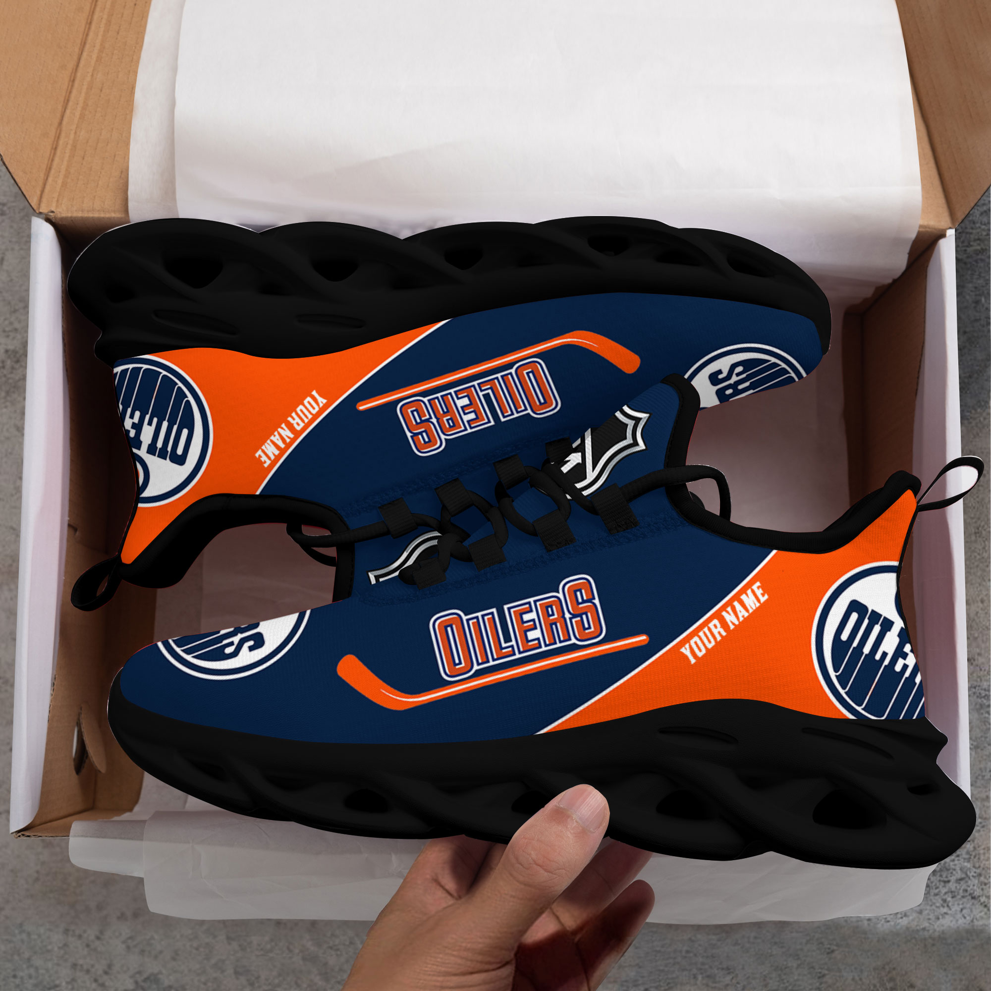 Custom Name Edmonton Oilers PERSONALIZED MAX SOUL SHOES DS006 NEW 2022 M1 - Famjoys Custom Name Edmonton Oilers PERSONALIZED MAX SOUL SHOES DS006 NEW 2022 M1 - Famjoys