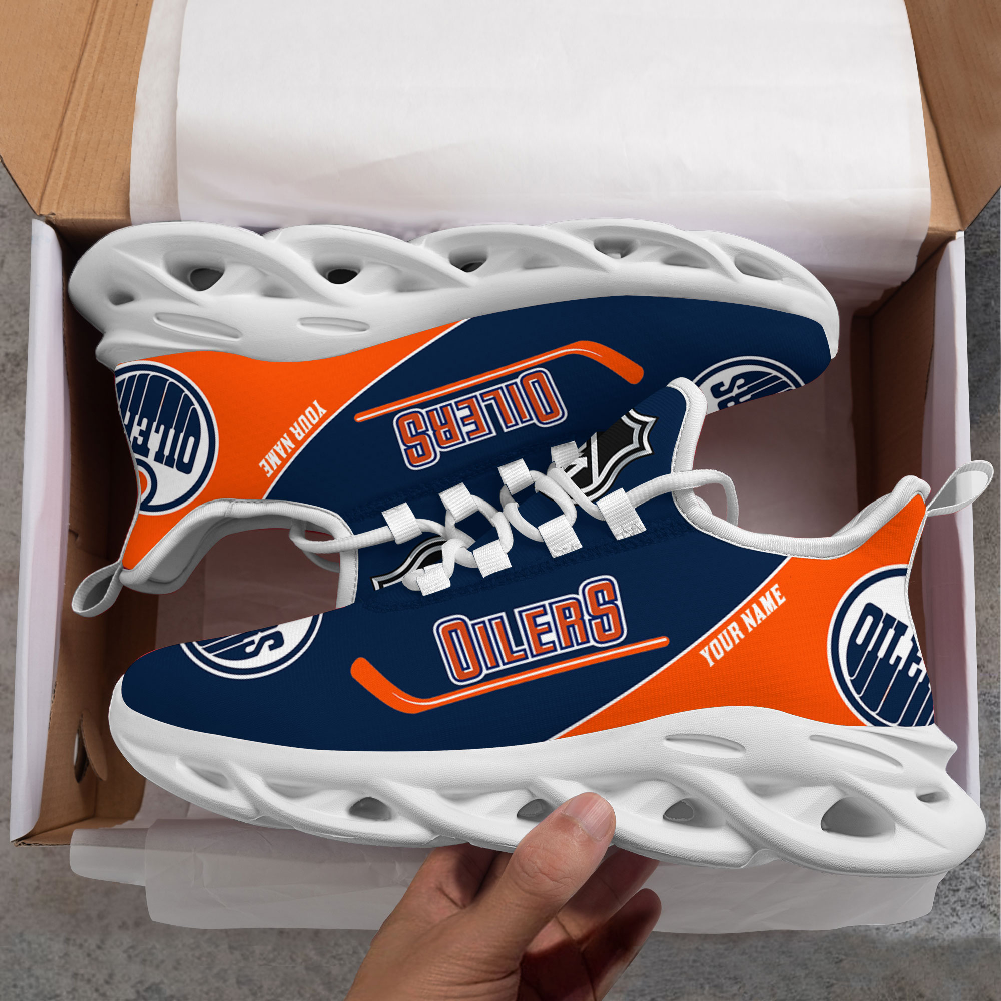 Custom Name Edmonton Oilers PERSONALIZED MAX SOUL SHOES DS006 NEW 2022 M1 - Famjoys Custom Name Edmonton Oilers PERSONALIZED MAX SOUL SHOES DS006 NEW 2022 M1 - Famjoys