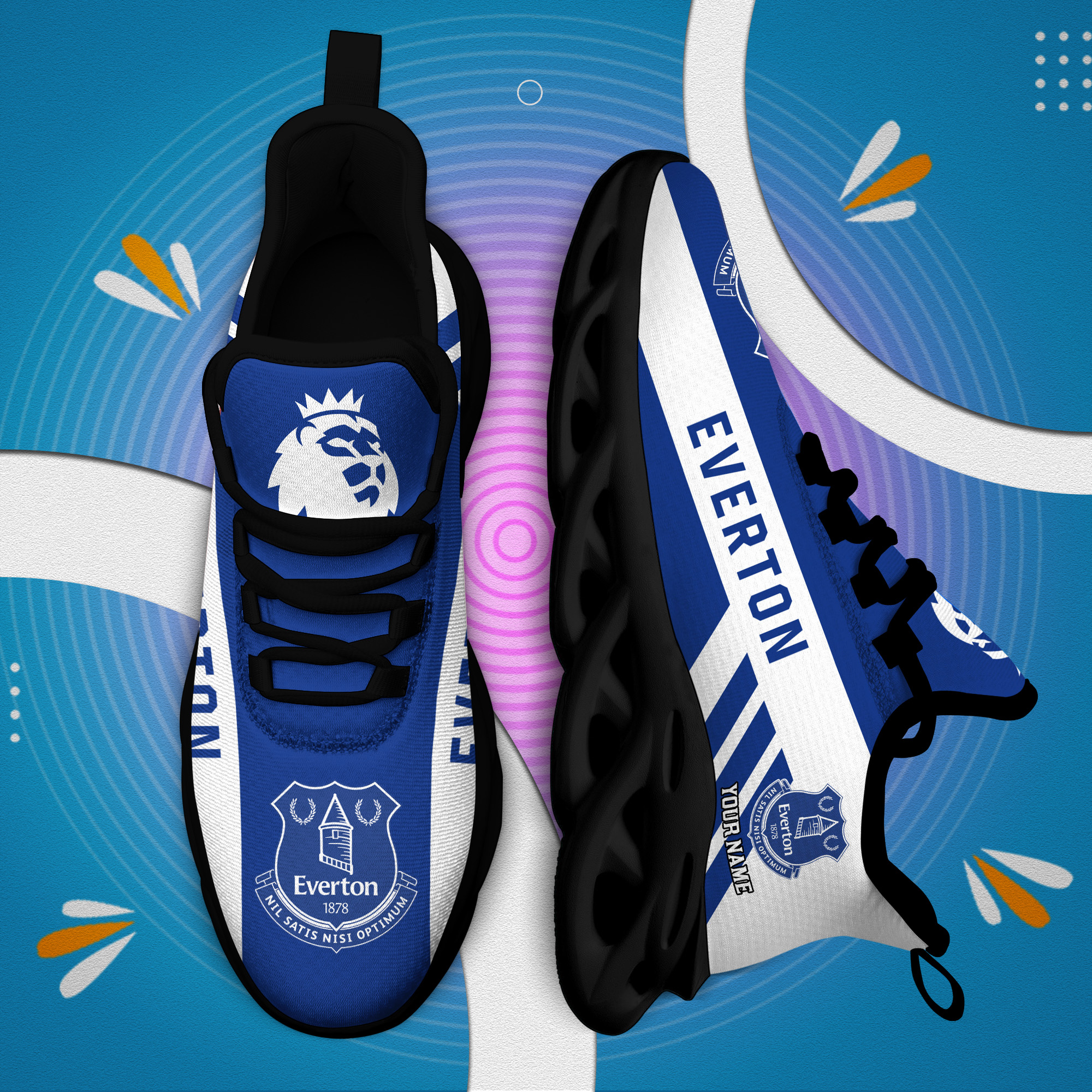Custom Name Everton PERSONALIZED MAX SOUL SHOES DS006 EPL - Famjoys Custom Name Everton PERSONALIZED MAX SOUL SHOES DS006 EPL - Famjoys