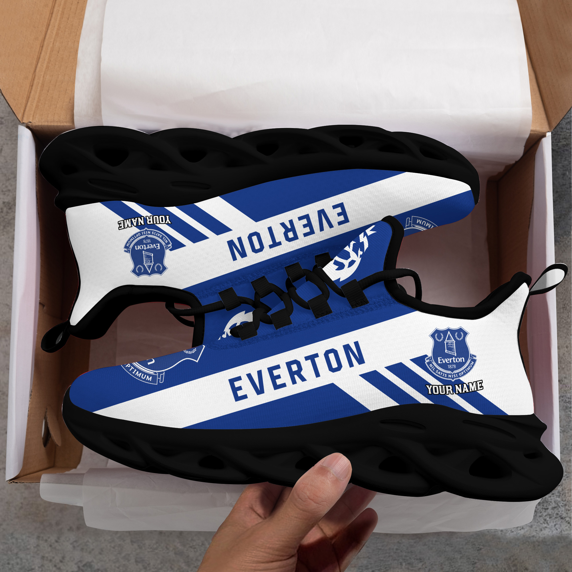 Custom Name Everton PERSONALIZED MAX SOUL SHOES DS006 EPL - Famjoys Custom Name Everton PERSONALIZED MAX SOUL SHOES DS006 EPL - Famjoys
