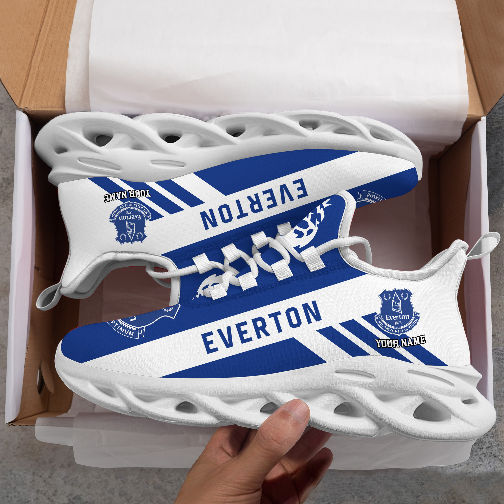 Custom Name Everton PERSONALIZED MAX SOUL SHOES DS006 EPL - Famjoys Custom Name Everton PERSONALIZED MAX SOUL SHOES DS006 EPL - Famjoys