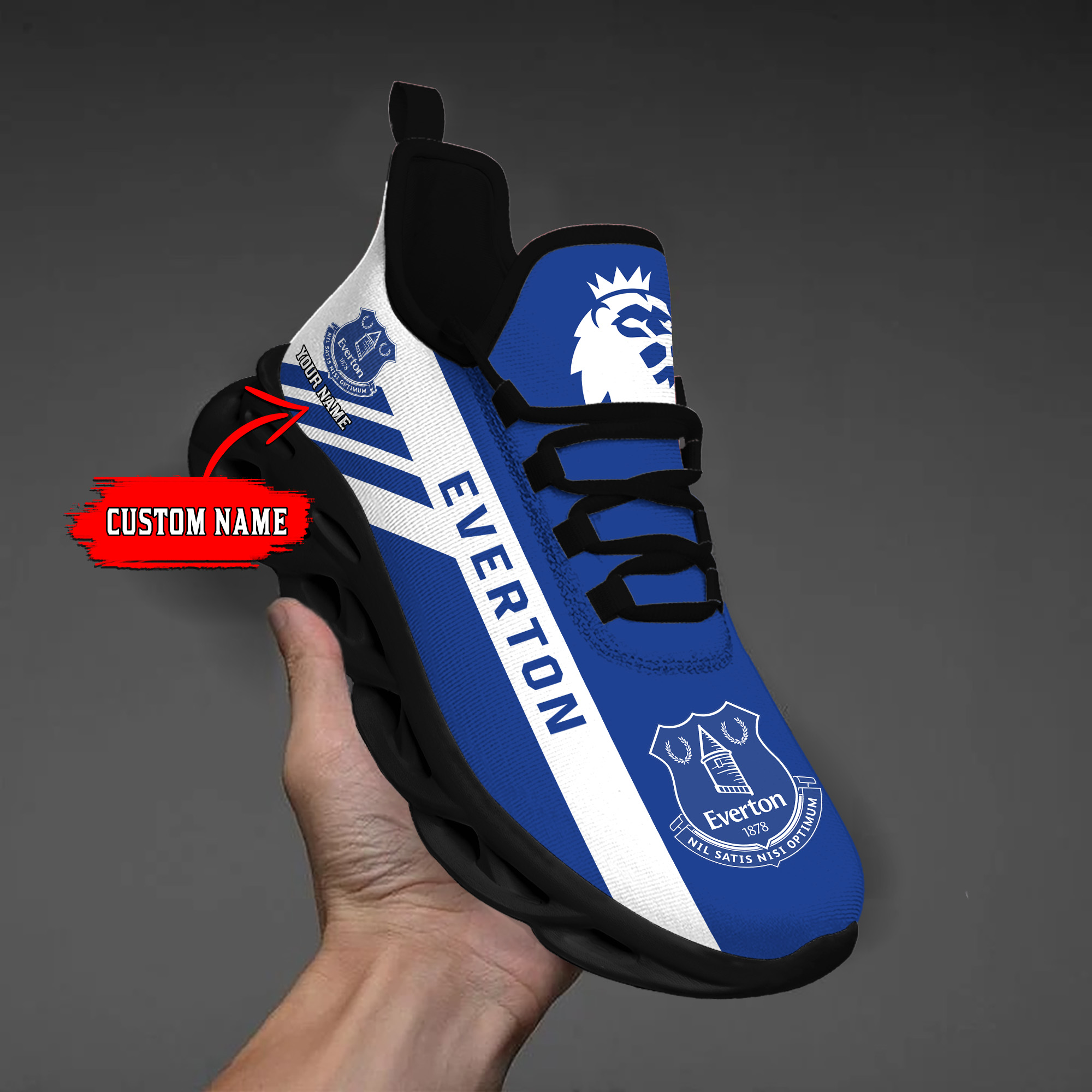 Custom Name Everton PERSONALIZED MAX SOUL SHOES DS006 EPL - Famjoys Custom Name Everton PERSONALIZED MAX SOUL SHOES DS006 EPL - Famjoys