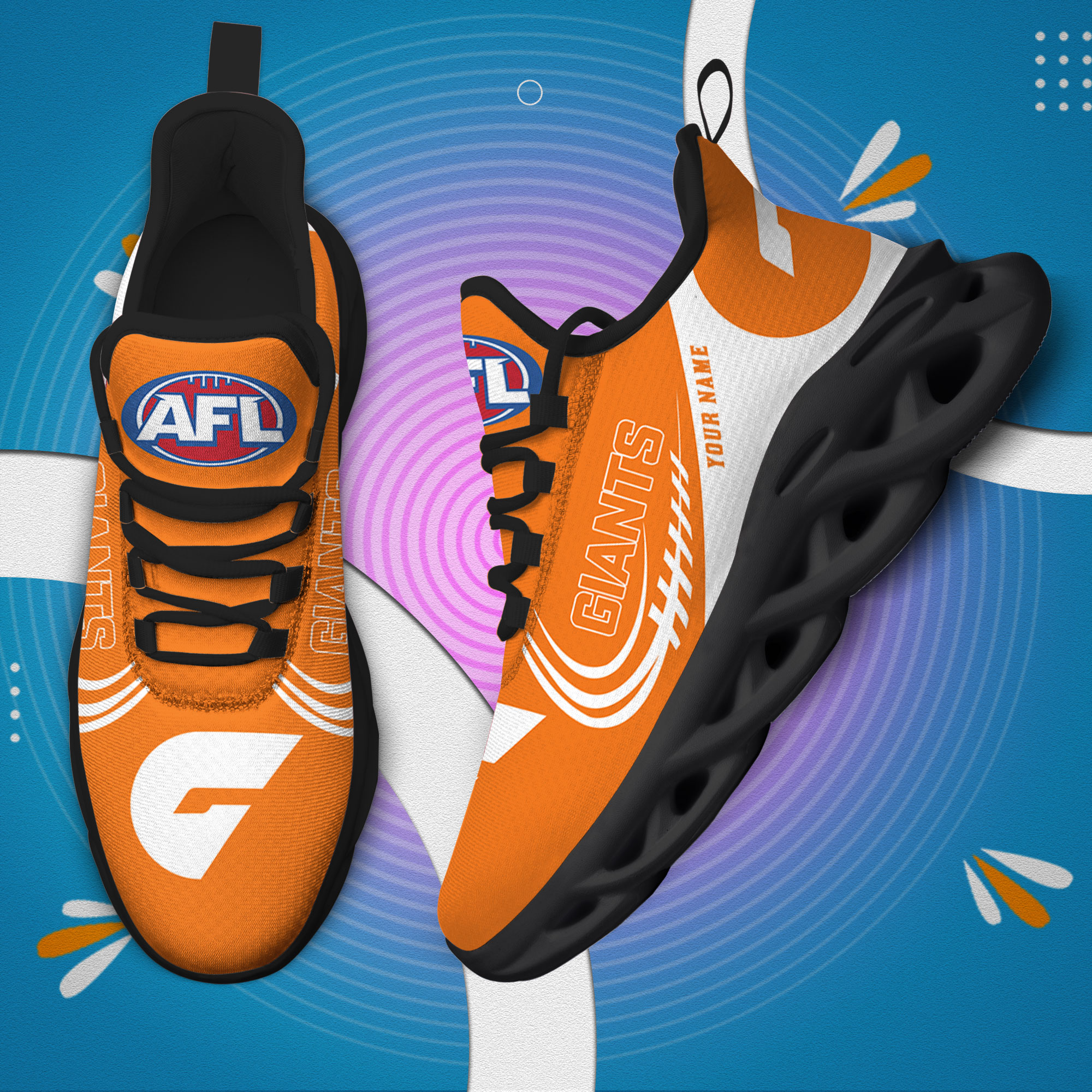 Custom Name Greater Western Sydney PERSONALIZED MAX SOUL SHOES DS006 - Famjoys Custom Name Greater Western Sydney PERSONALIZED MAX SOUL SHOES DS006 - Famjoys