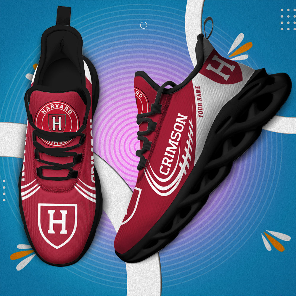 Custom Name Harvard Crimson PERSONALIZED MAX SOUL SHOES DS006 - Famjoys Custom Name Harvard Crimson PERSONALIZED MAX SOUL SHOES DS006 - Famjoys